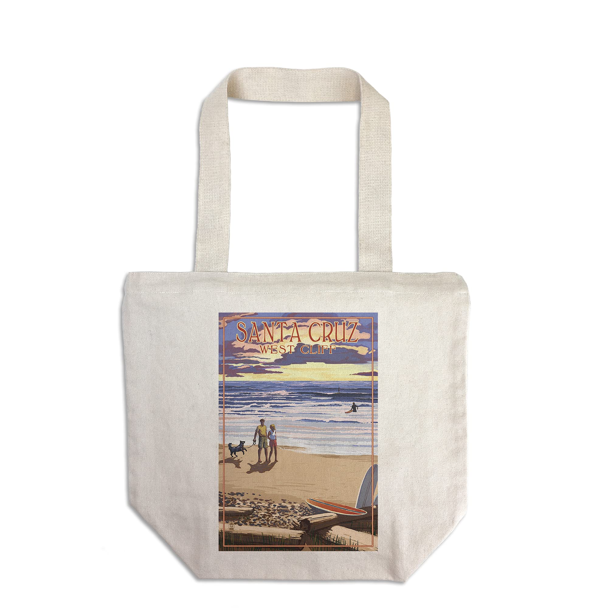 Santa Cruz California Sunset Beach Tote Bag - 100% Cotton Canvas Reusable Shopping Bag for Groceries, Beach Trips & Eco-Friendly Lifestyle