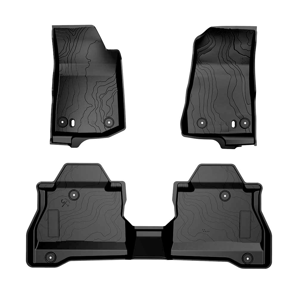 JOYTUTUS All-Weather Floor Mats for 2020-2024 Jeep Gladiator JT | OEM 82215626AB Compatible TPE Floor Liners | Front & Rear Complete Set | Custom Fit Protection | Perfect for Off-Roading & Daily Driving