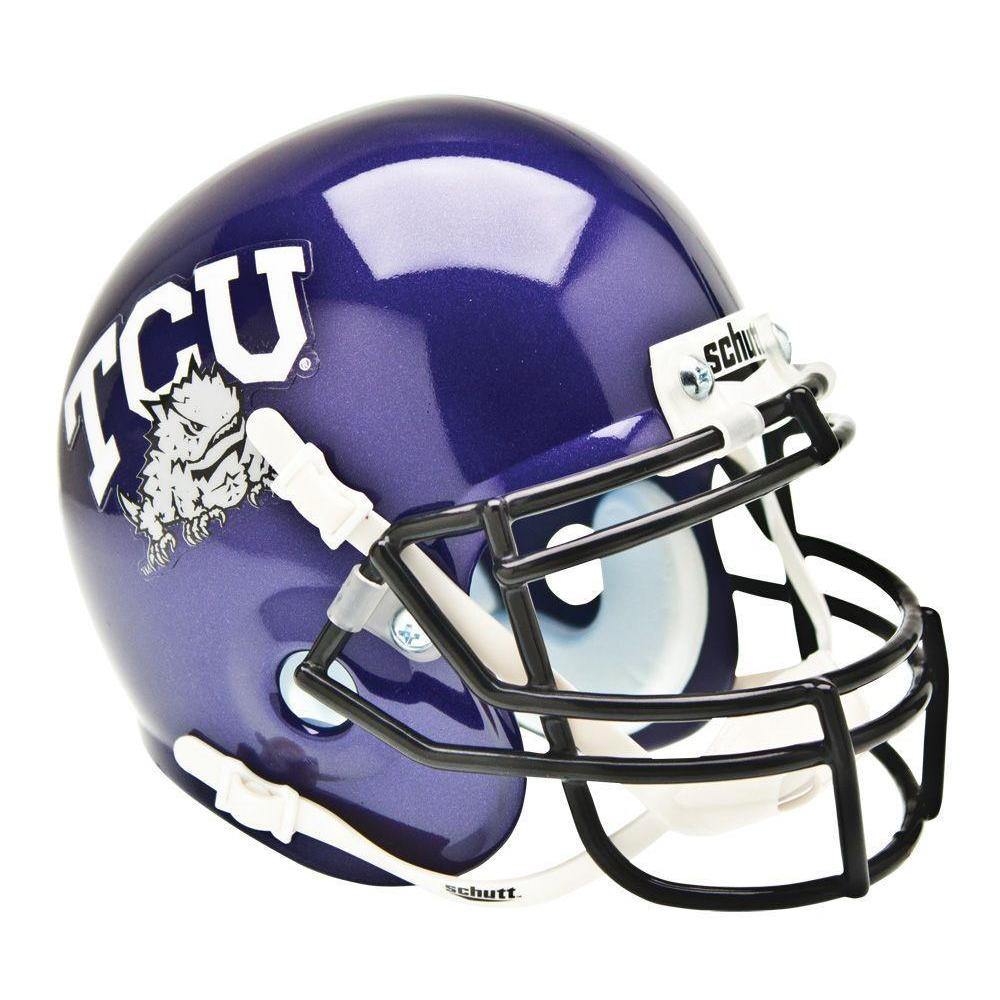 TCU Horned Frogs Mini Football Helmet - Authentic College Collectible with Display Stand - Perfect for Fans, Sports Memorabilia & Game Room Decor