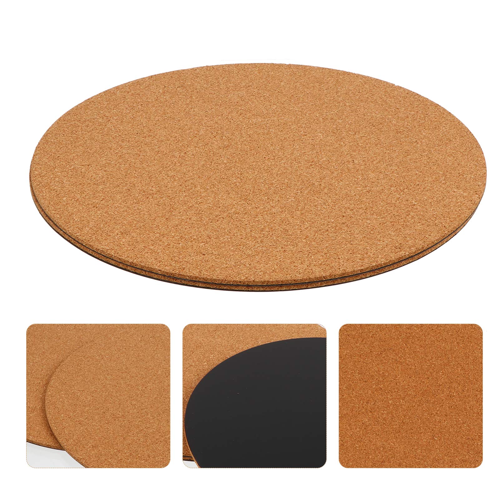 Hemoton 2-Pack Cork Planter Mats - Natural Plant Tray for Flower Pots, Garden Coasters for Indoor/Outdoor Use - Protects Surfaces from Water Damage for Houseplants, Succulents & Gardening Needs
