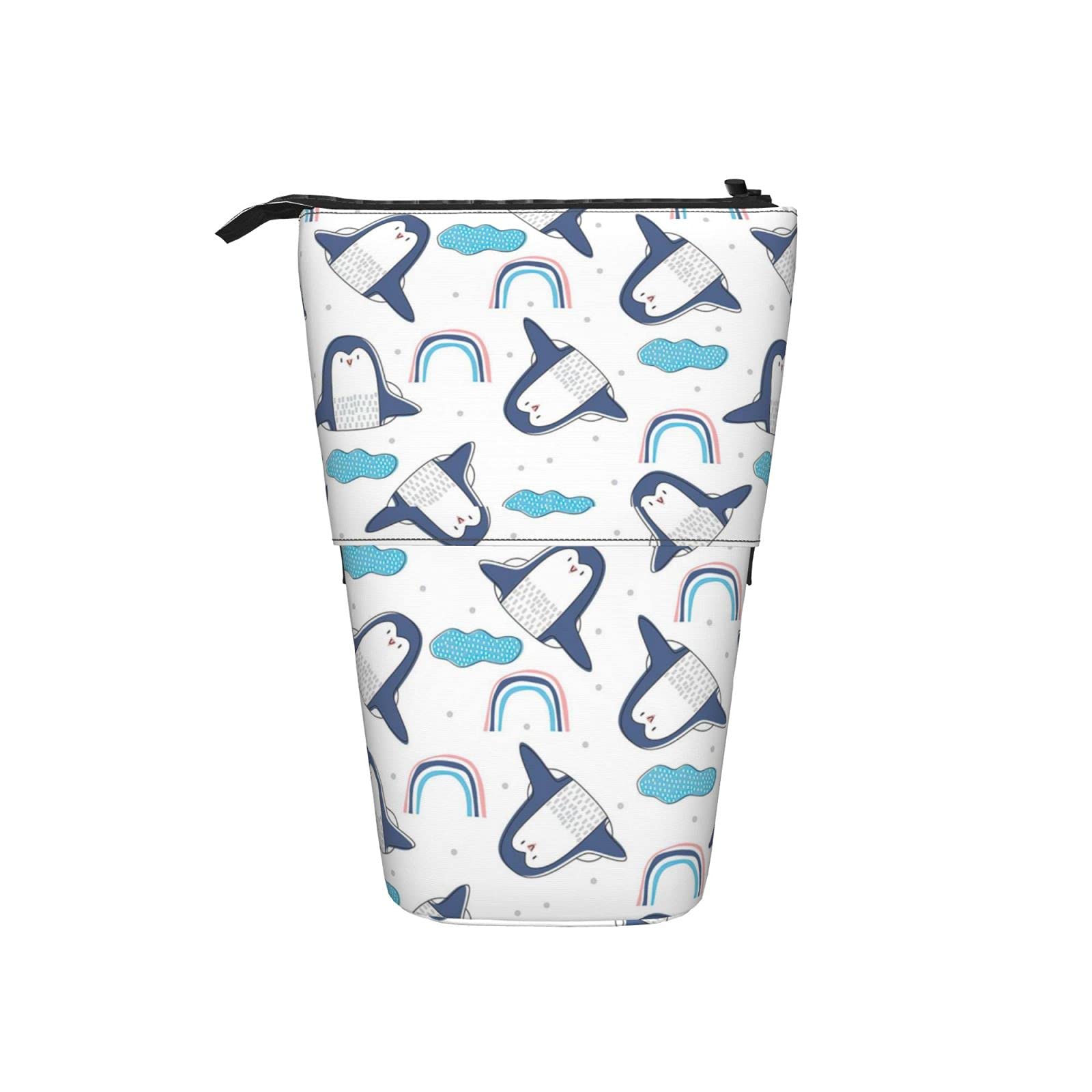 Gearsly Pop Up Stationery Bag - Cute Penguin Design Retractable Pencil Case with Telescopic Stand | Portable School & Office Organizer for Pens, Pencils & Art Supplies | Perfect for Students, Teachers & Work Desks