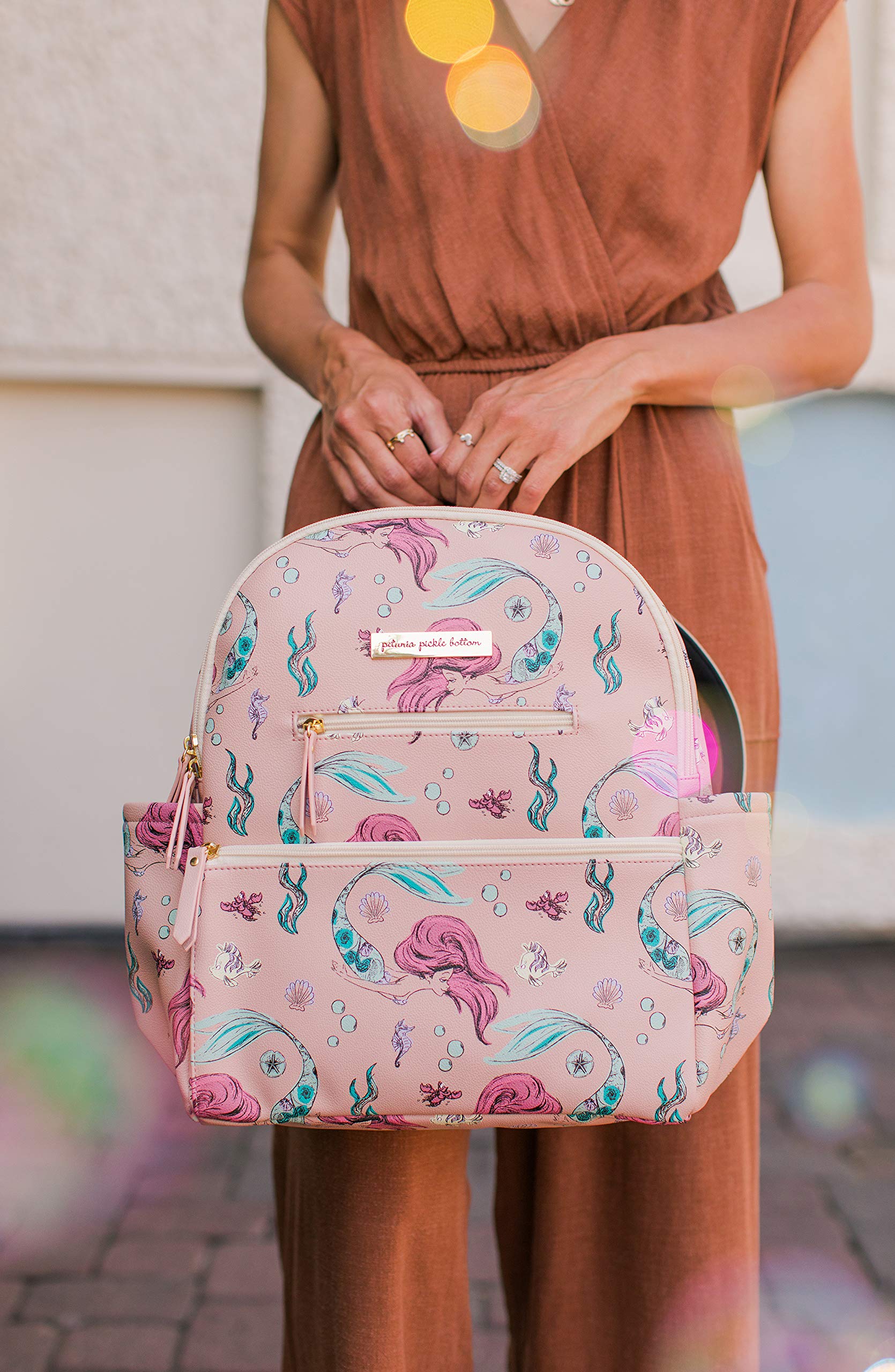 Petunia Pickle Bottom Ace Backpack - Stylish & Spacious Diaper Bag for Parents, Waterproof Baby Backpack for Moms & Dads, Perfect for Travel, Daycare & Family Outings - Little Mermaid Design