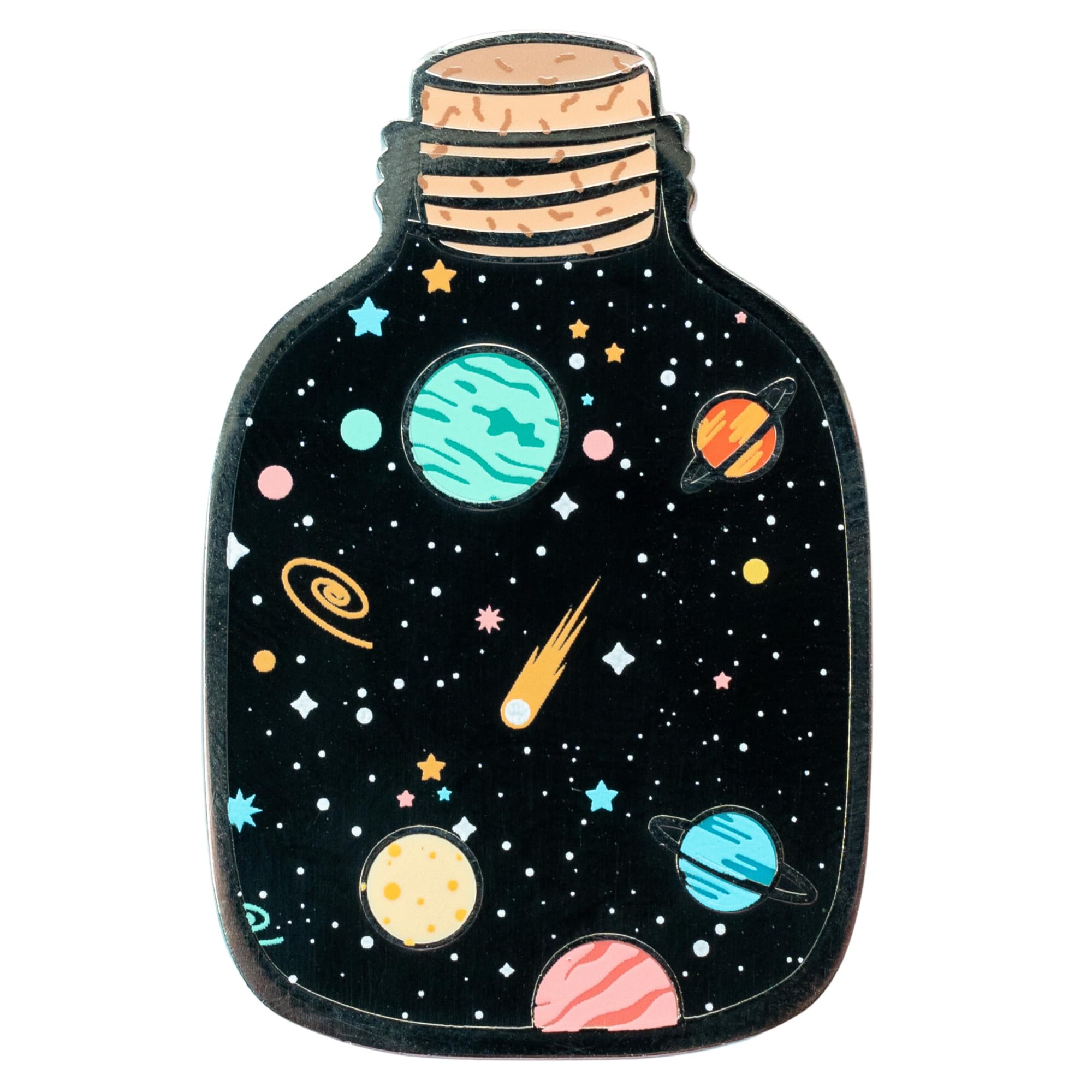 Space Galaxy Jar Stellar Elixir Enamel Pins - Cute Aesthetic Pins for Backpacks, Lapels, Jackets & Hats - 1.5 Inch Tall, 1 Inch Wide - Secure Backing, Durable & Practical - Perfect for Gifts, Collecting & Fashion Accessories