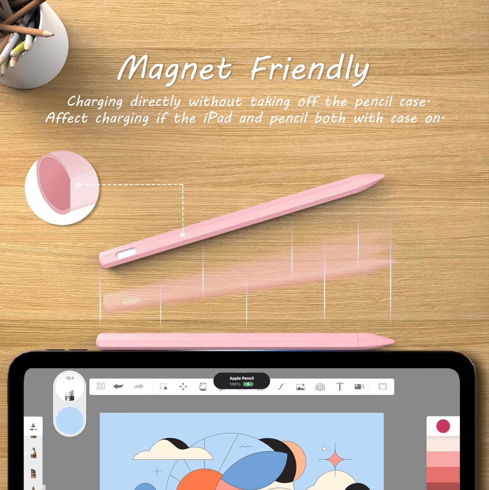 KELIFANG Silicone Protective Case for Apple Pencil Pro 2024 & Apple Pencil 2nd Generation - Cute Pink Skin Sleeve Cover with Grip & Tip Cap - Compatible with iPad Pro 11/12.9/13 Inch - Perfect for Drawing, Note-Taking & Digital Art