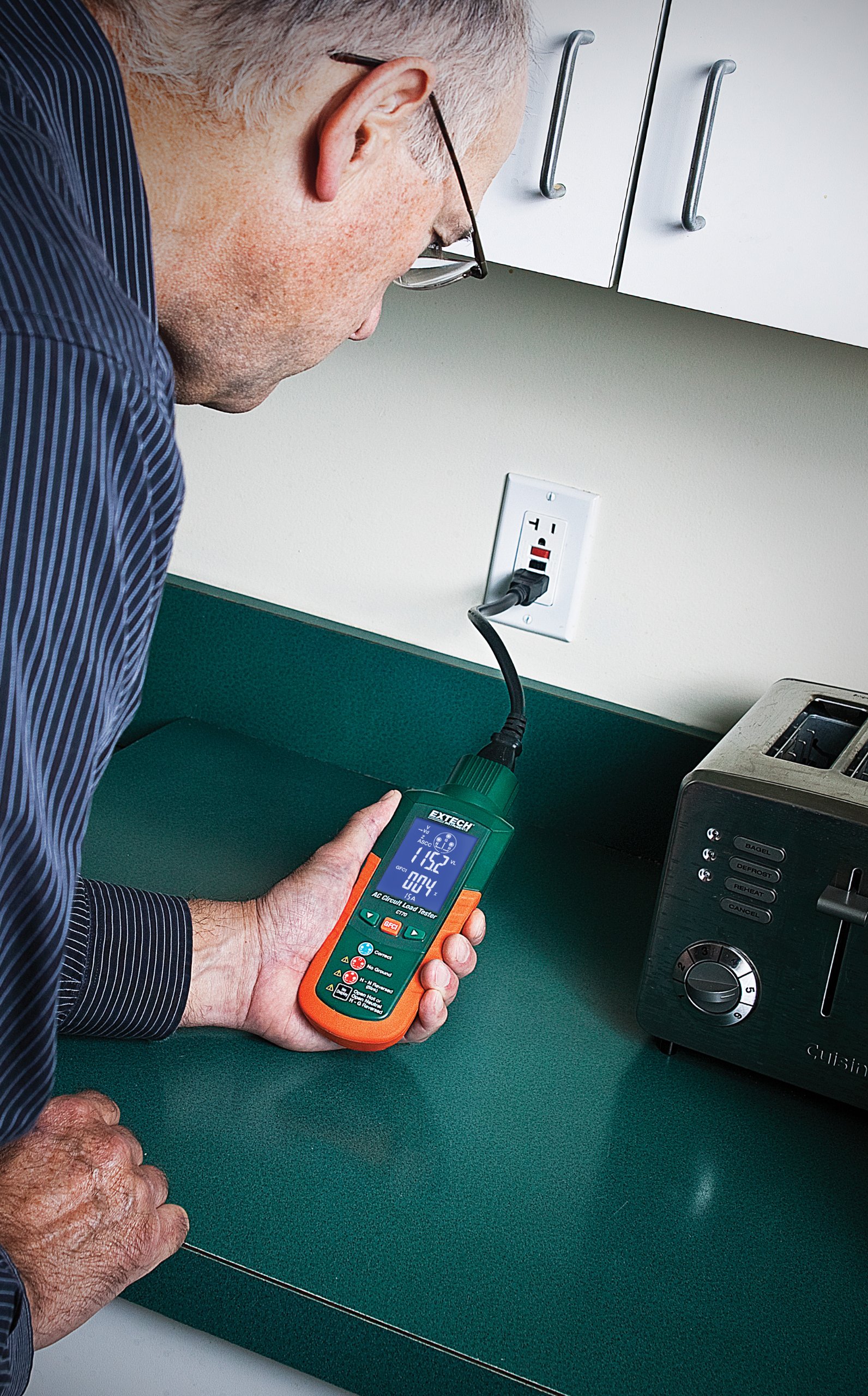 Extech CT70 AC Circuit Load Tester - Professional Electrical Testing Tool for HVAC, Motors & Appliances | Perfect for Electricians & Technicians