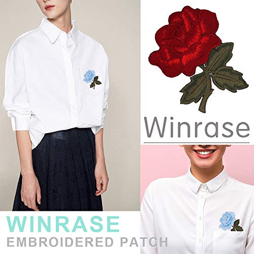 7pcs Embroidered Rose Flower Iron-On Patches for DIY Clothing & Accessories - Custom Sew On Applique for Jeans, Jackets, Kids Clothes, Bags, Backpacks, Hats & Crafts | Perfect for Denim Upcycling, Fashion Customization & DIY Gift Making (Roses 7pcs)