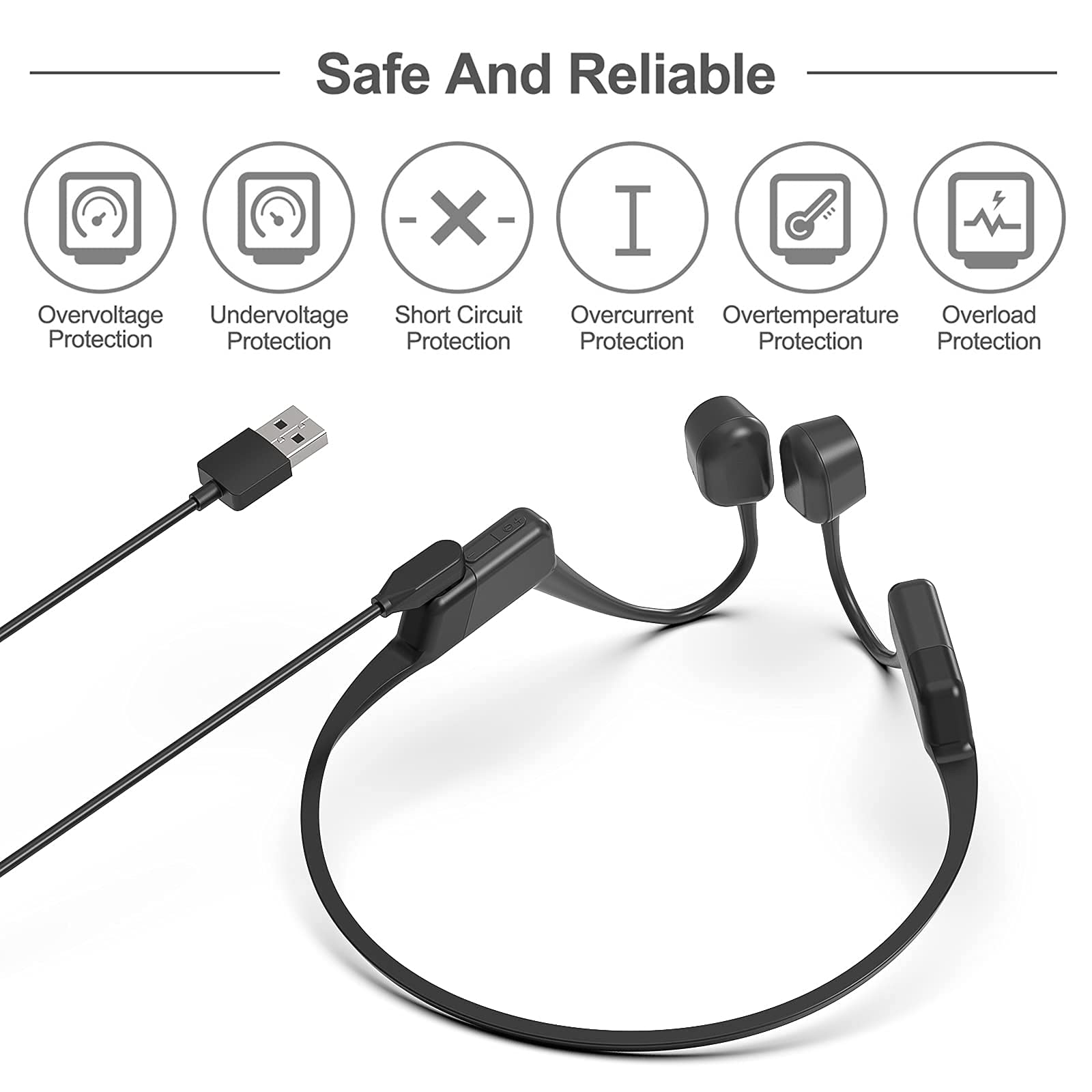 2-Pack Magnetic Charging Cable for Aftershokz Aeropex AS800/OpenComm ASC100SG & Shokz OpenRun Pro/Mini - USB Charger Cord Accessories for Bone Conduction Wireless Headphones | Perfect for Workouts, Running, Travel & Daily Use