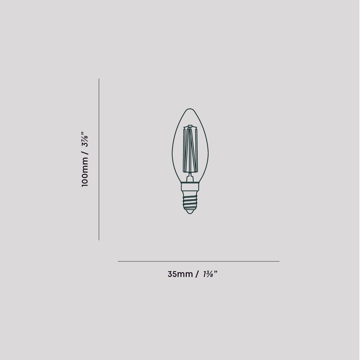 E12 LED Candle Bulb - Warm White 40W Equivalent, Dimmable, 4W Energy Saving Light Bulb for Chandeliers, Ceiling Fans, and Decorative Lighting