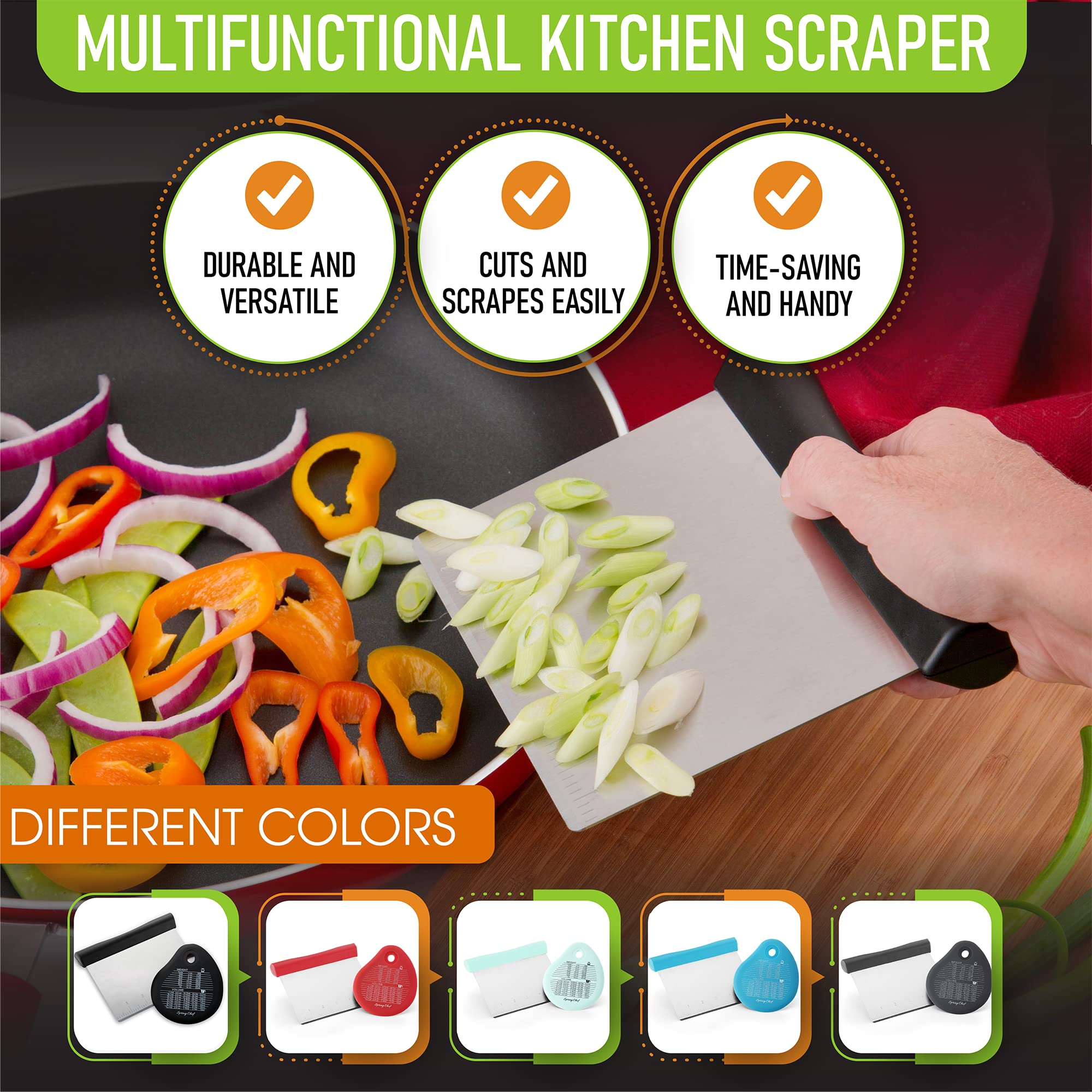 Spring Chef Pie Baking Kit - Stainless Steel Ice Cream Scoop, Dough Blender, Bench Scraper & 10x15 Inch Cooling Rack | Perfect for Homemade Pies, Cookies & Pastries | Essential Baking Tools for Home Bakers & Professional Chefs