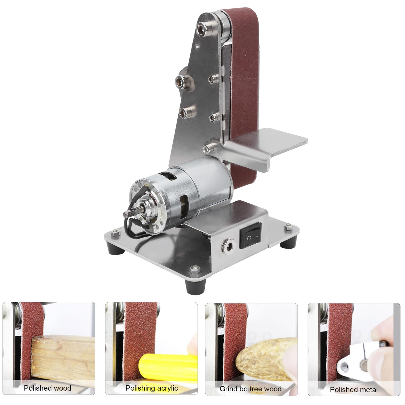 Mini Electric Belt Sander 775 - Multifunctional DIY Polishing & Grinding Machine with 110-240V (US Plug) - Perfect for Woodworking, Metal Craft & Home Renovation Projects
