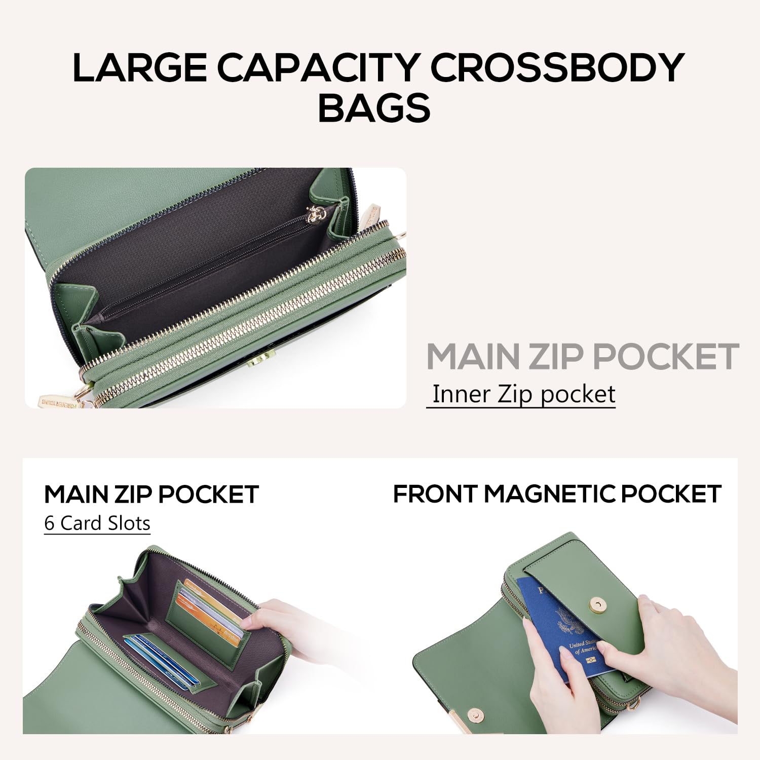 Women's Small Crossbody Bag with Card Slots - Stylish Shoulder Purse for Phone & Wallet - Perfect for Travel, Shopping & Everyday Use