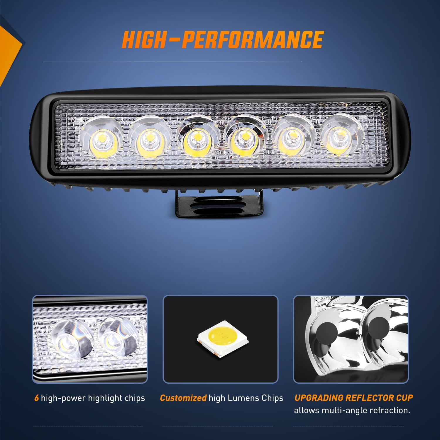 Nilight 15019S-B 18W LED Light Bar 2 Pack - Spot Driving Fog Lights for Off Road, SUV, Jeep, Boat & Work Lights | Durable & Waterproof | 2 Year Warranty | Perfect for Night Driving, Camping & Outdoor Adventures