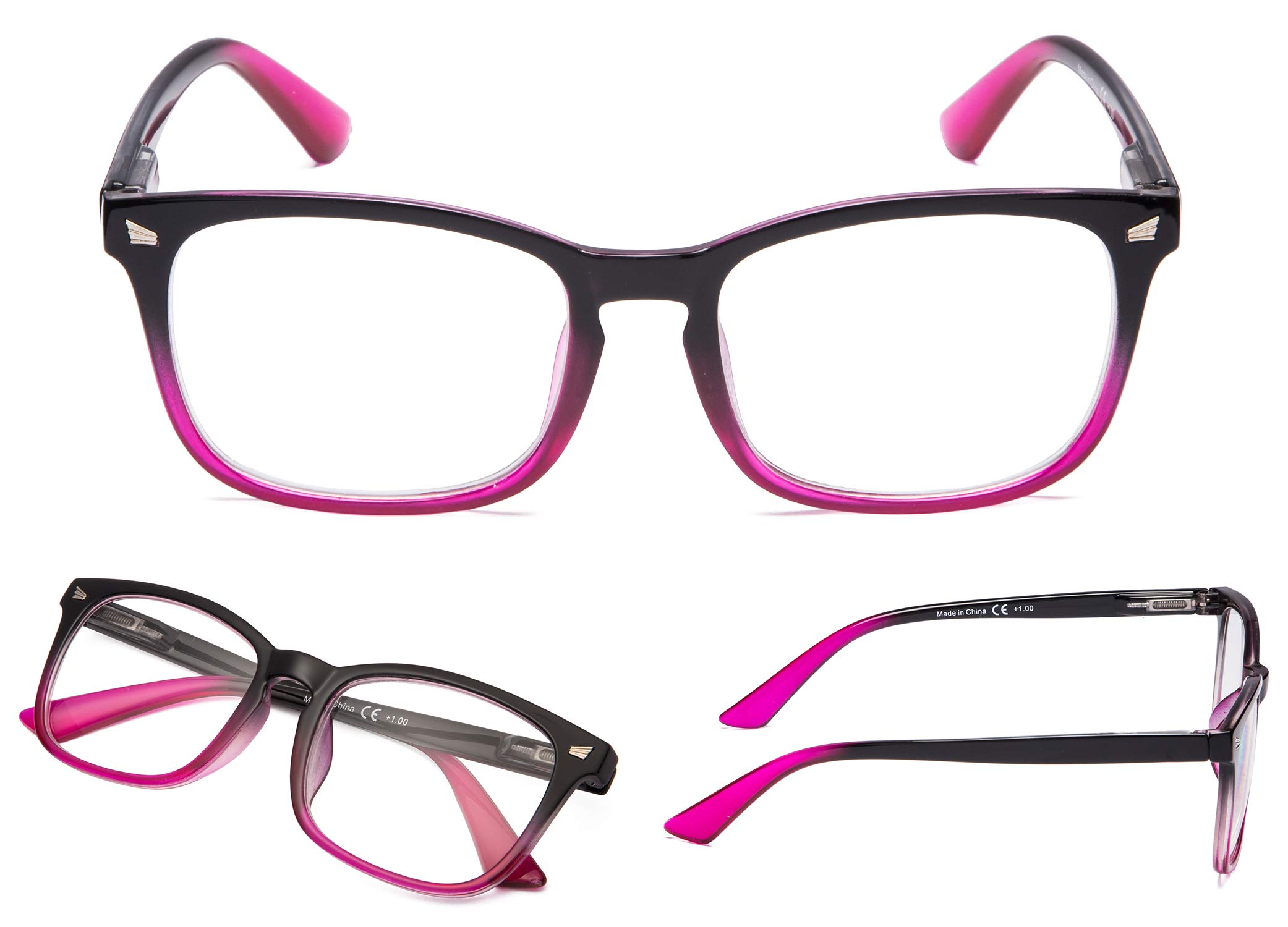 LUR Reading Glasses 5 Pack - Stylish Women's Readers for Reading, Crafting & Computer Use | Comfortable & Fashionable Eyewear for Work & Home