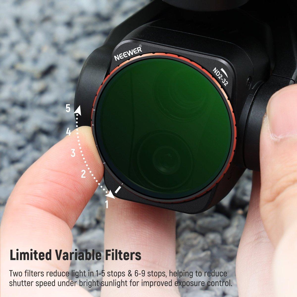 DJI Air 3 Variable ND Filter Set (2pcs) - ND16-ND256 Adjustable Lens Filter for Drone Photography & Videography - Perfect for Sunny Days, Landscape & Aerial Shots