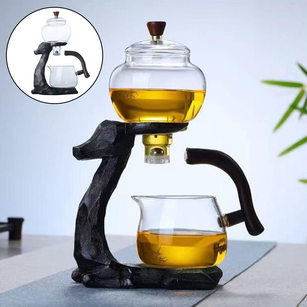 Premium Heat-Resistant Glass Tea Set with Magnetic Water Diversion - Semi-Automatic Tea Maker & Kungfu Teapot for Easy Brewing - Perfect for Home, Office & Tea Ceremonies