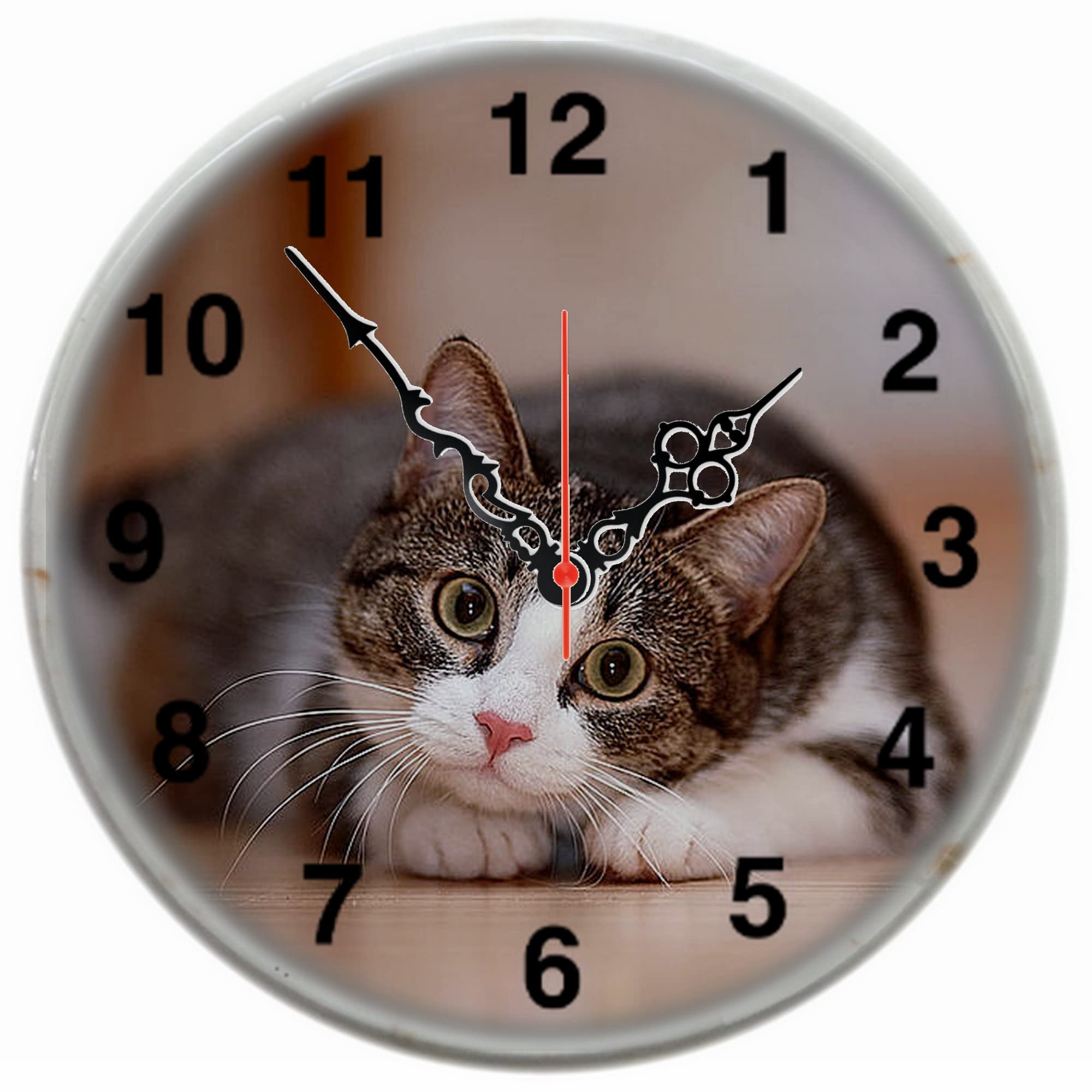 Custom Pet Wall Clock - Dog Cat Cow Parrot Wood Resin (10