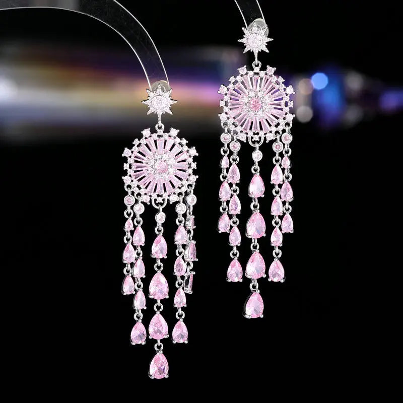 Sparkling Crystal Cubic Zirconia Waterdrop Bridal Earrings - Elegant Wedding Jewelry for Brides, Bridesmaids & Formal Events - Perfect for Weddings, Banquets & Special Occasions