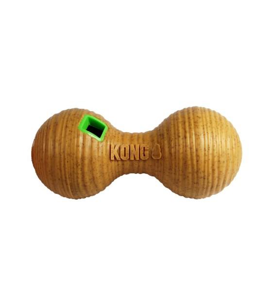 Kong Bamboo Feeder Dumbbell Dog Toy - Durable Chew Toy for Small & Medium Dogs - Interactive Treat Dispenser for Mental Stimulation - Perfect for Training, Playtime & Anxiety Relief