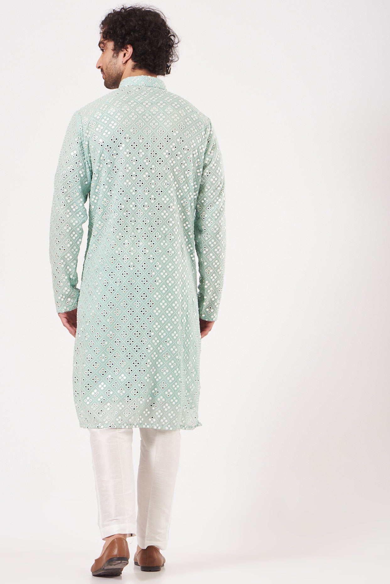 Elegant Mint Georgette Kurta for Women - Stylish Indian Ethnic Wear for Festivals, Parties & Casual Outings