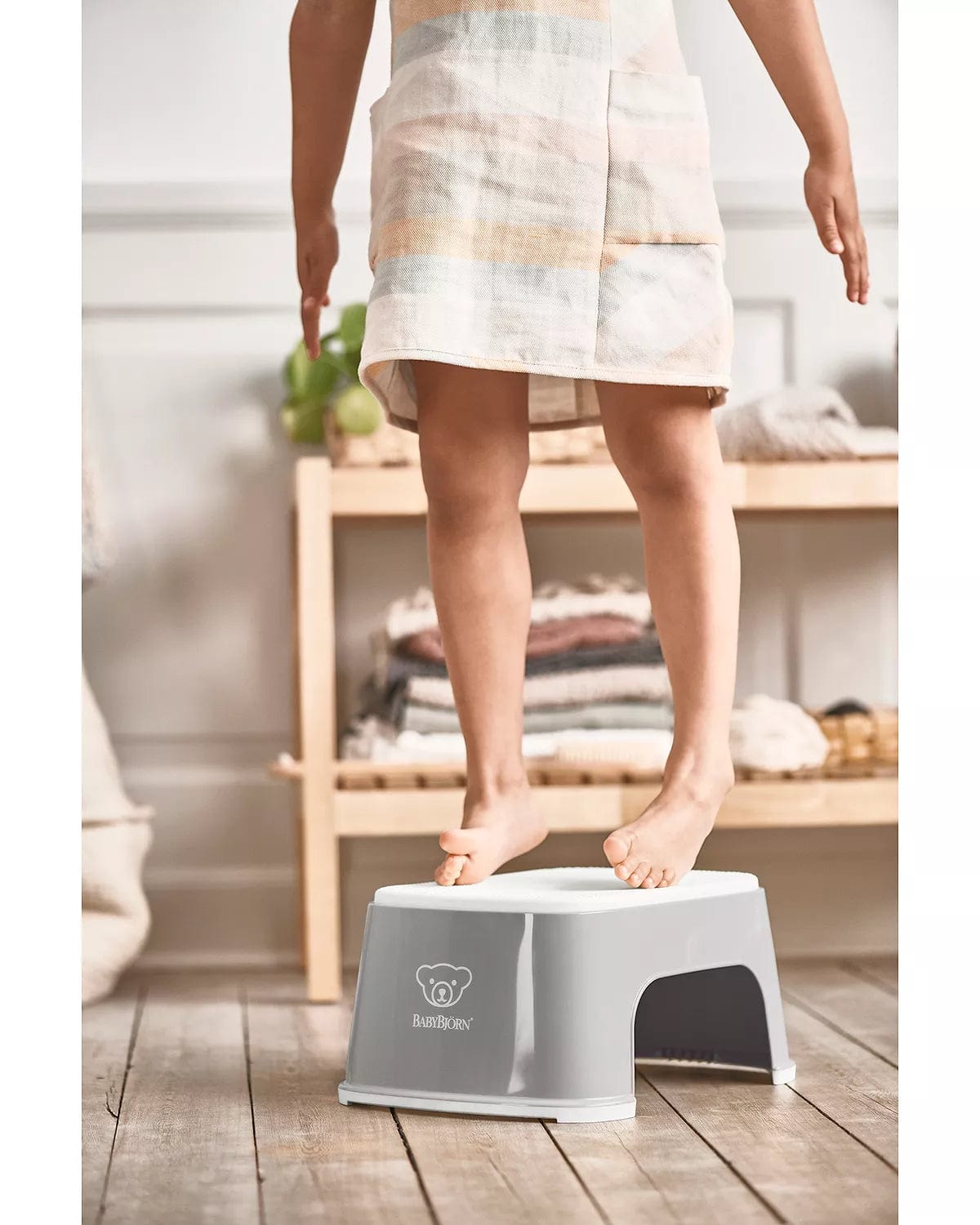 Baby Bjorn Step Stool for Toddlers - Adjustable Learning Tower & Safety Stool for Kitchen, Bathroom & Playroom - Non-Slip Kids Step Stool for Independence & Safety