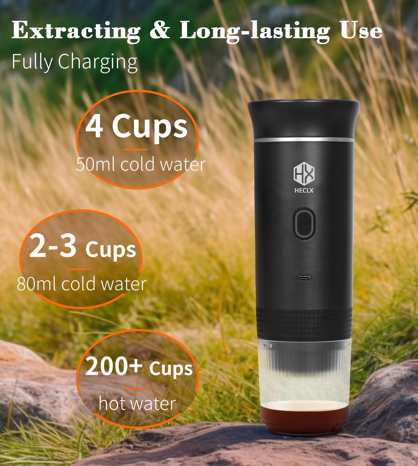 Portable Electric Espresso Machine - Travel Coffee Maker for Camping, Car, RV & Office - Self-Heating Coffee Brewer Compatible with Ground Coffee & Nespresso Capsules - Perfect for Outdoor Adventures, Road Trips & Home Use (African Totem Design)
