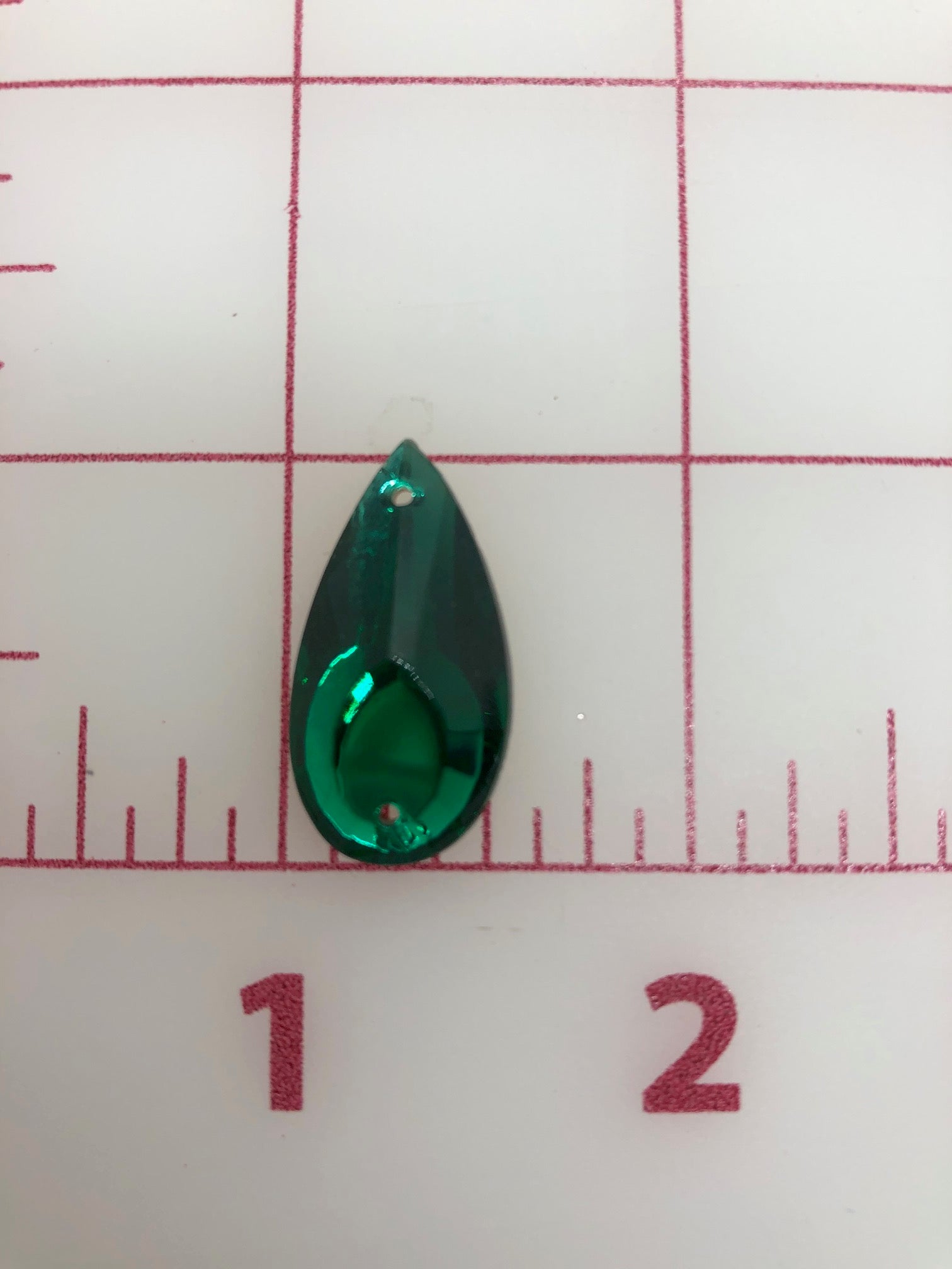 Czech Emerald Pear Shape Rhinestones 27X14mm - 3PK Sew On Rhinestones for DIY Jewelry, Costumes, and Crafting Projects