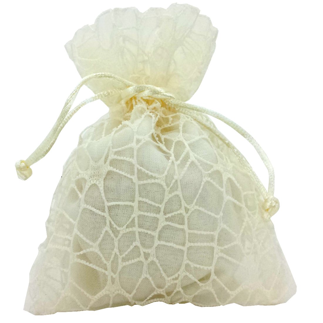 30 Pack 4x6 Inch White Organza Gift Bags with Lace Trim - Elegant Wedding Favor Bags, Bridal Shower Party Supplies, Jewelry & Small Gift Packaging - Perfect for Weddings, Baby Showers & Special Events