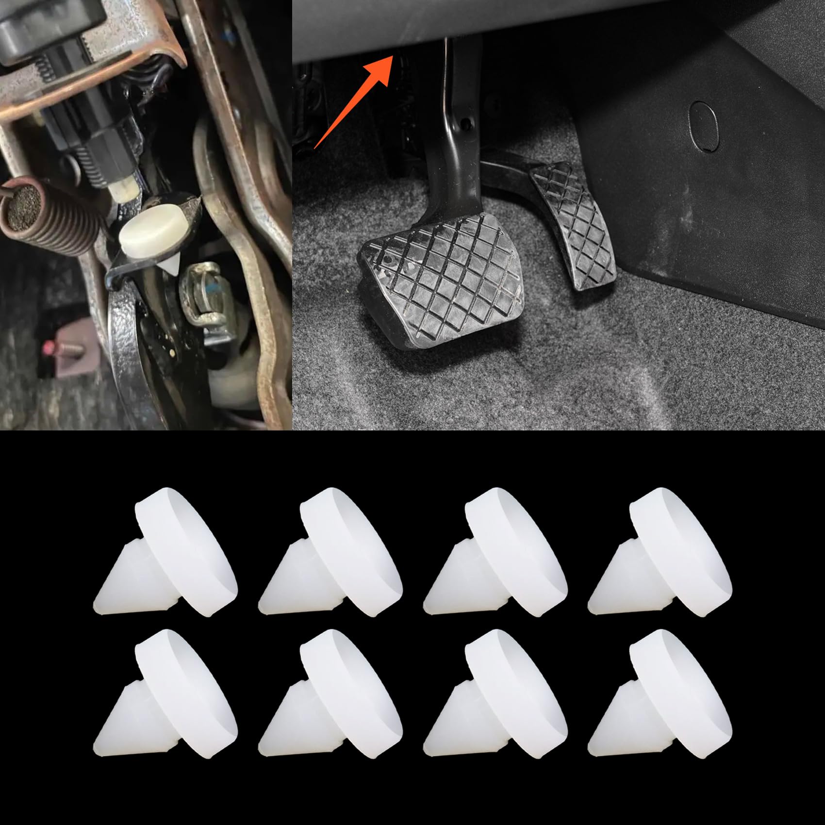 8PCS Brake Switch Stoppers - Car Brake Pedal Stop Pad Replacement 46505-SA5-000 - Compatible with Honda Accord, CR-V, CRX, Crosstour, Element, S2000 - Durable Automotive Clutch Pedal Stopper - Perfect for Smooth Braking & Enhanced Driving Safety