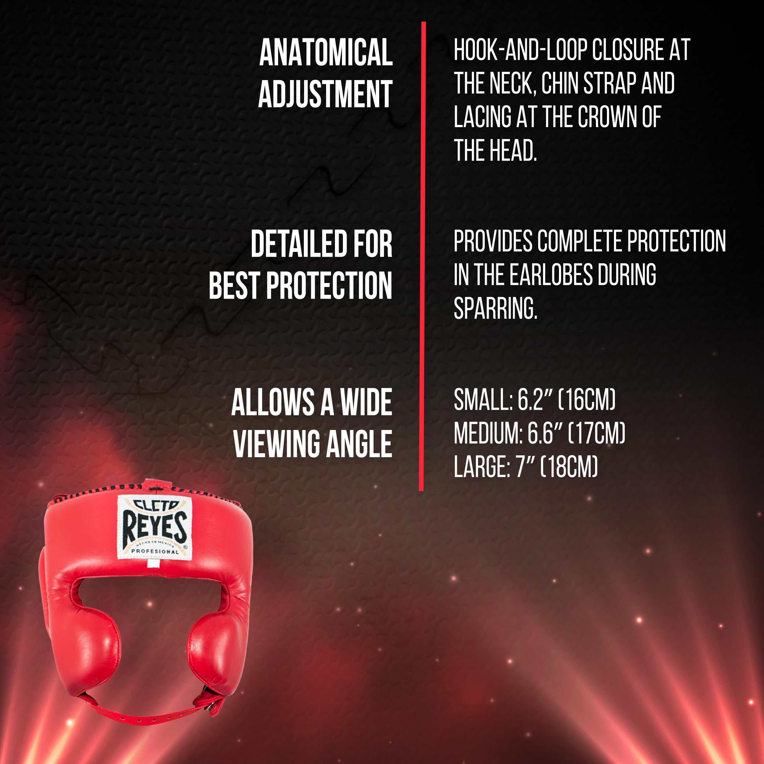 Cleto Reyes Boxing Headgear with Cheek Protection - Premium Sparring Head Guard for Men & Women - Face Saver for Training, Fighting & Competition - Ideal for Boxing, MMA & Kickboxing Practice