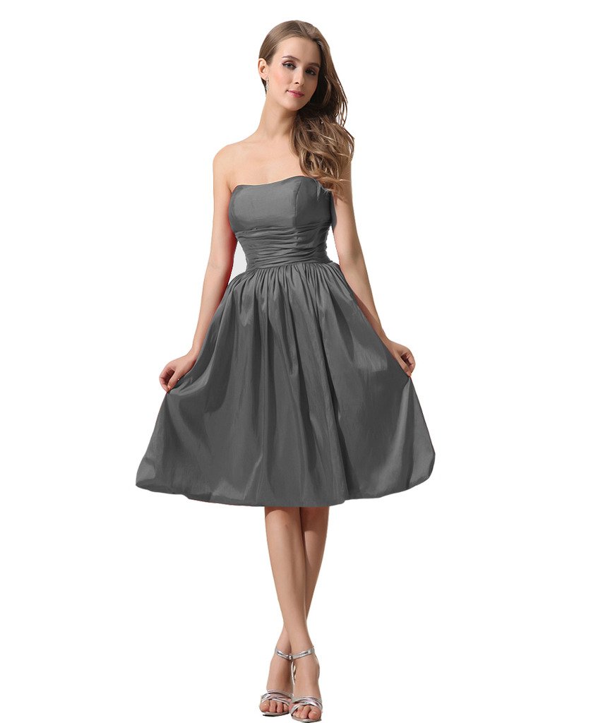 Kivary Women's Strapless Knee-Length Formal Dress for Homecoming, Prom, Cocktail Parties & Evening Events – Elegant & Simple Design