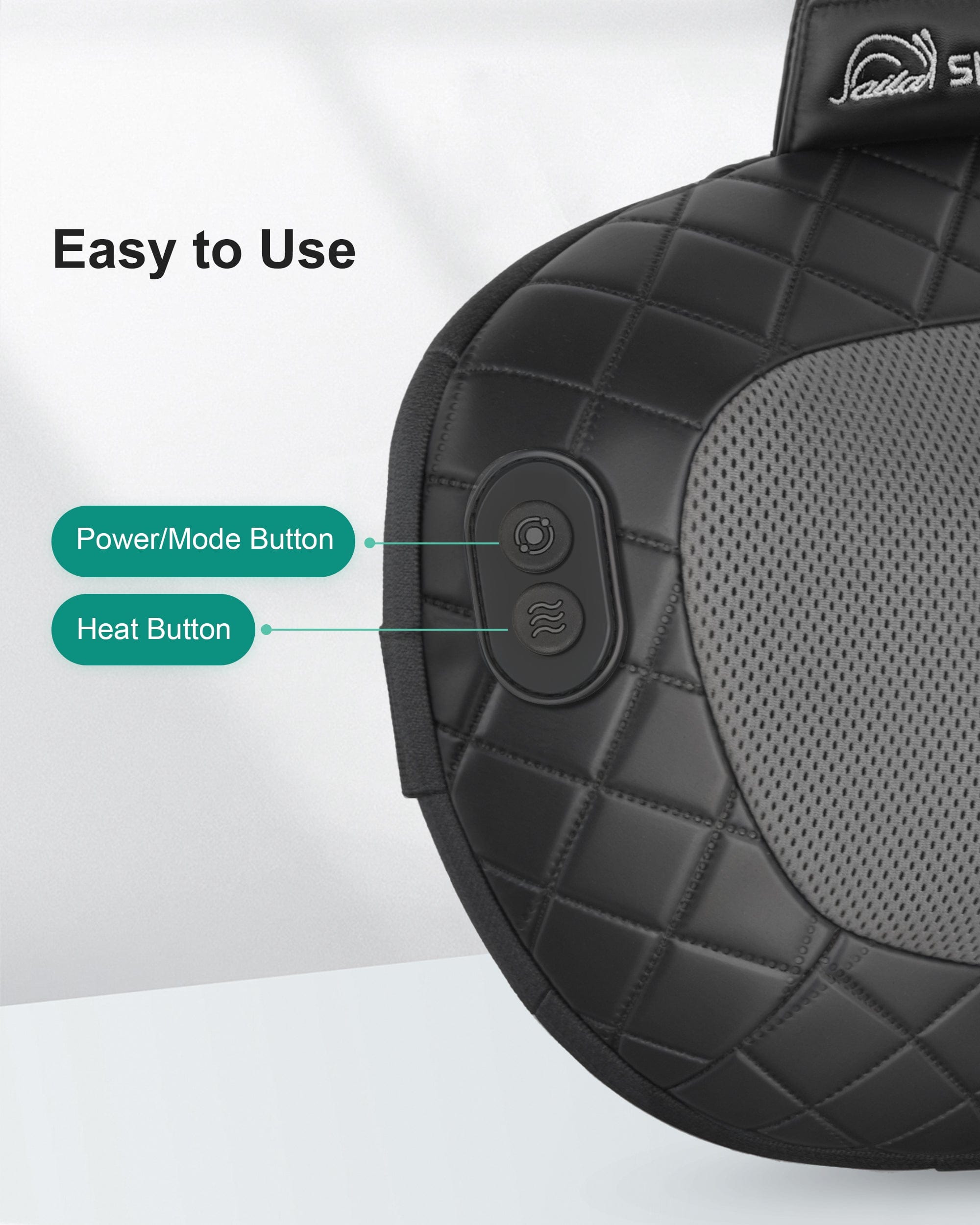 Snailax Shiatsu Deep Tissue Massage Pillow with Heat for Back, Neck & Shoulder Pain Relief - Portable Kneading Massager for Home, Office & Car Use