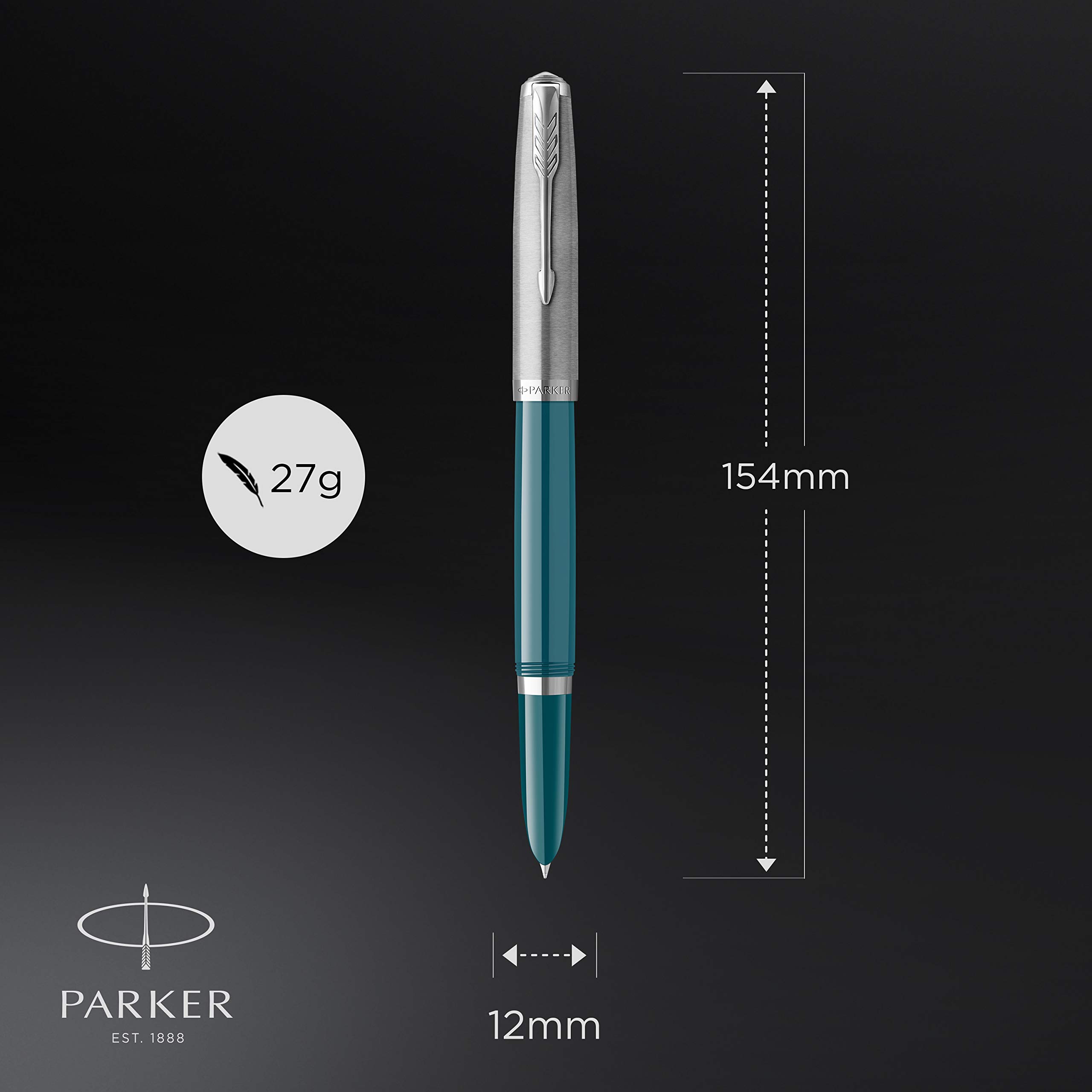 Premium Parker Sonnet Fountain Pen - Black Lacquer with Palladium Trim, Fine Nib for Smooth Writing | Ideal for Business Signatures, Calligraphy & Luxury Gift Giving