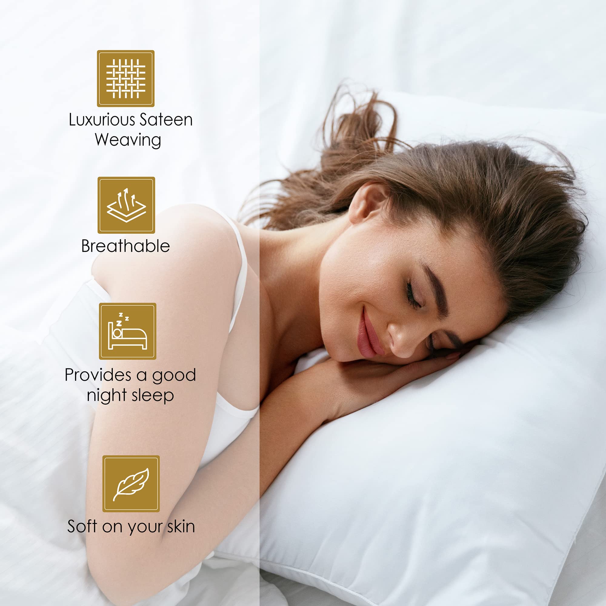 Premium 530 Thread Count Egyptian Cotton Bed Sheet Set - Queen Size White (1 Fitted Sheet, 1 Flat Sheet, 2 Pillowcases) | Ultra-Soft Sateen Weave Luxury Bedding | Perfect for Master Bedrooms, Guest Rooms & Hotel-Style Comfort
