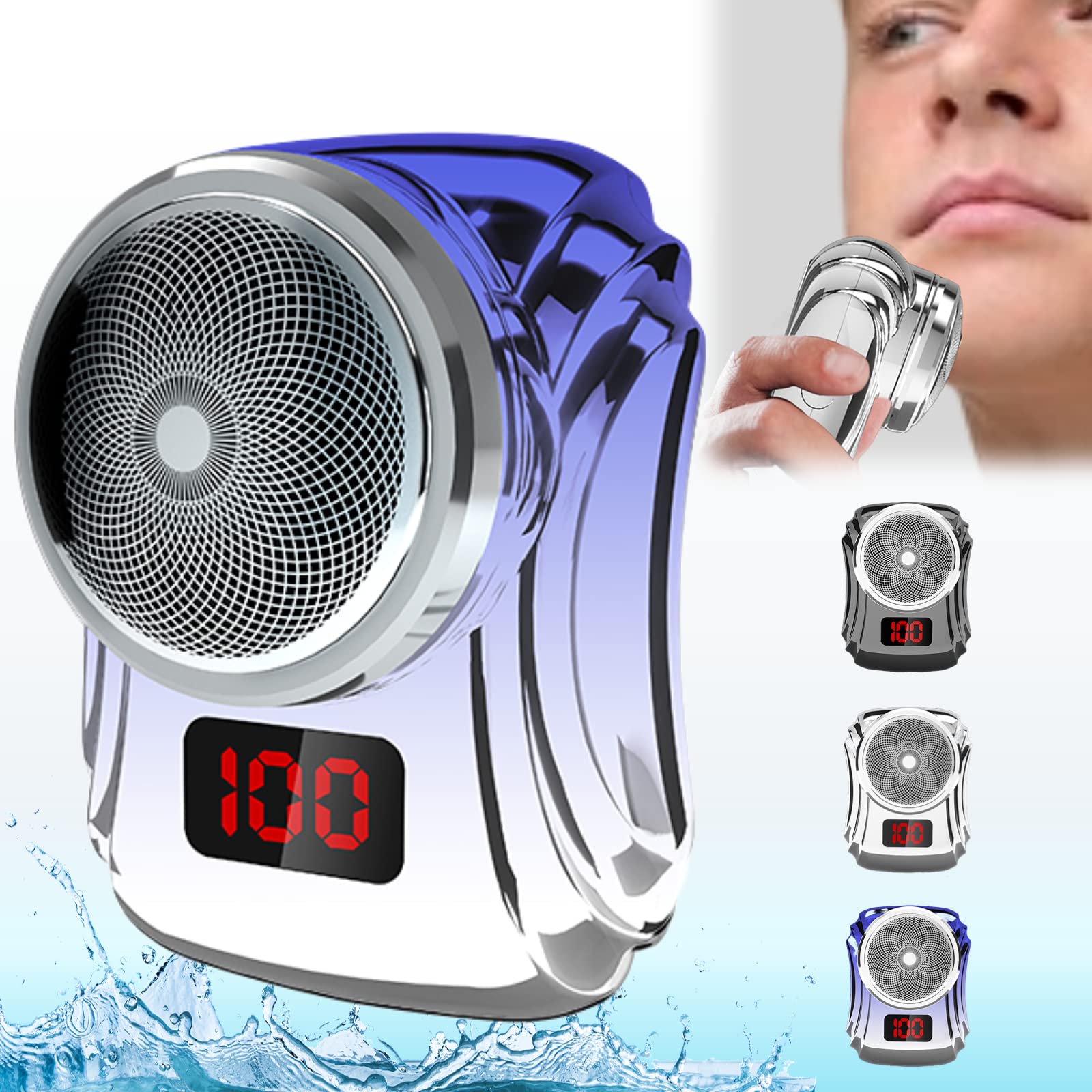 arVin Mini Electric Shaver for Men - Portable Wet/Dry Face Shaver with LED Display, IPX7 Waterproof & USB-C Rechargeable - Compact Travel Razor for Home, Office and On-The-Go Grooming