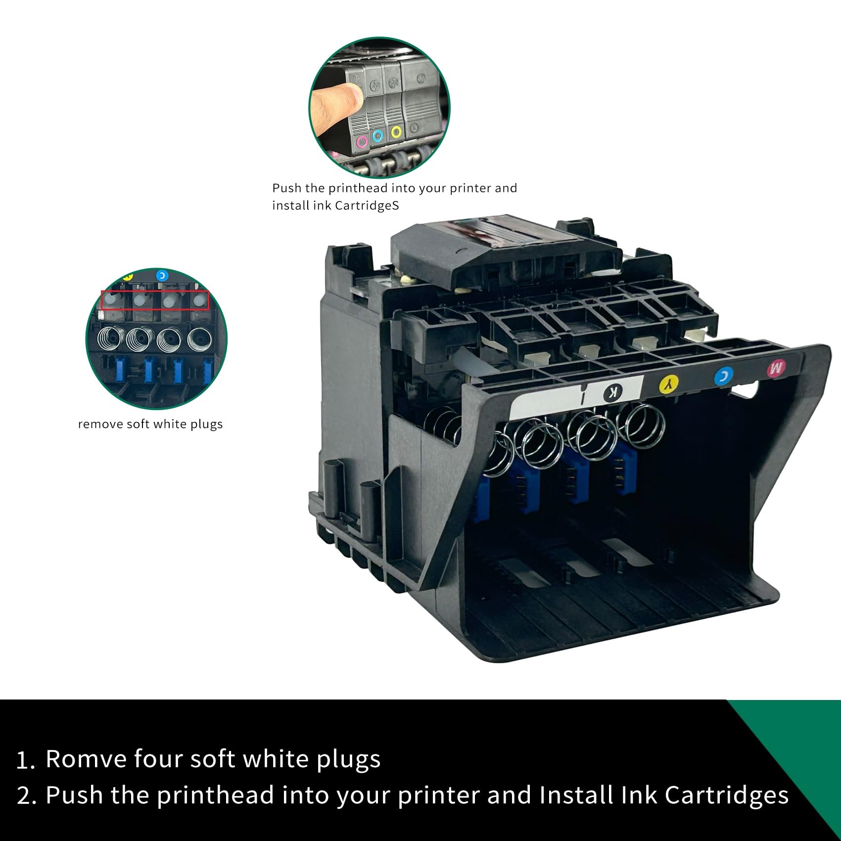 HP Officejet Pro 8600 8610 8615 8620 8630 8640 8660 Printhead Replacement (950/951) - High-Quality Compatible Inkjet Printhead for Home & Office Printing
