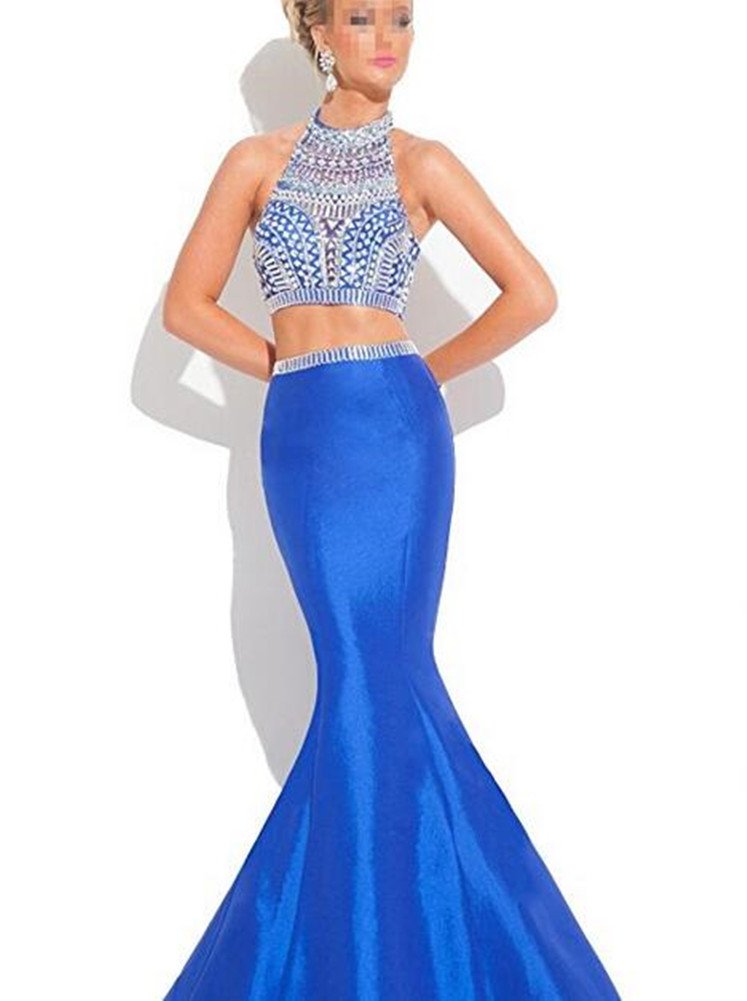 Snow Lotus Women's Crystal Prom Dresses Long Mermaid Evening Gowns - Elegant Formal Gown for Homecoming, Wedding, Ball, Party (Size 12, Royal Blue)