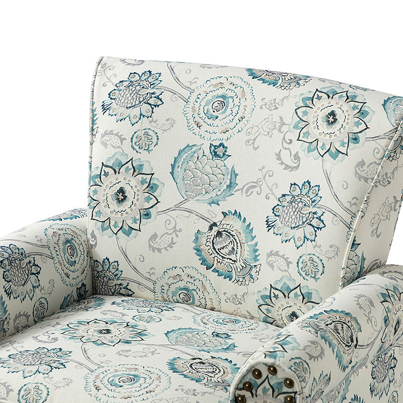 Artemisa Modern Floral Pattern Upholstered Armchair - Comfortable Living Room Accent Chair for Home Office & Lounge Decor
