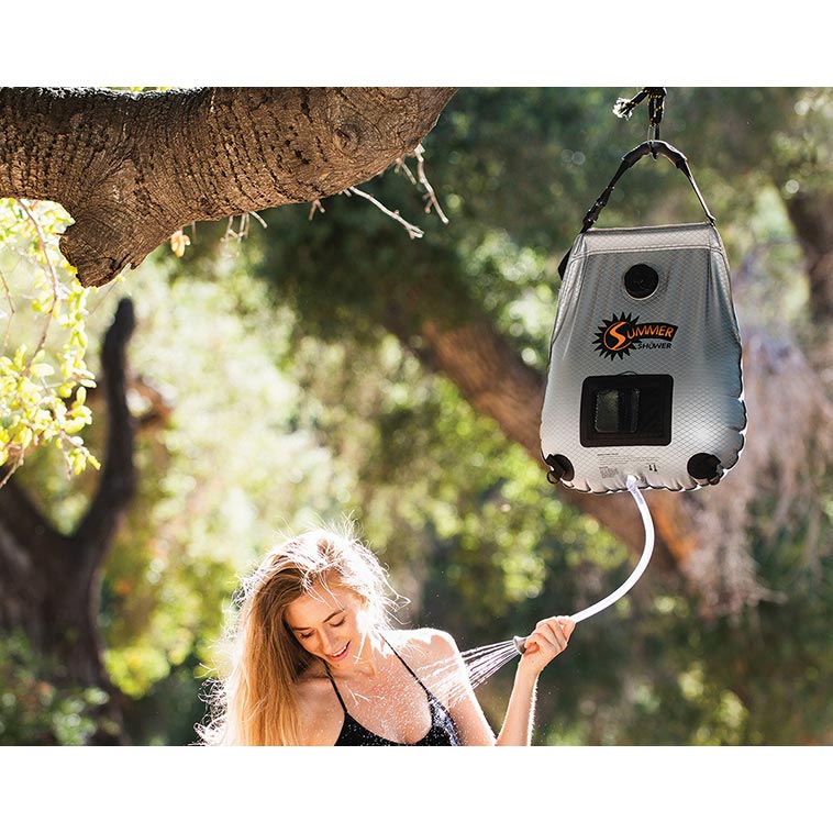 Advanced Elements 5.0 Gallon Summer Shower - Portable Outdoor Solar Camping Shower for Hiking, Beach, RV & Backpacking Trips | Eco-Friendly Warm Water Solution