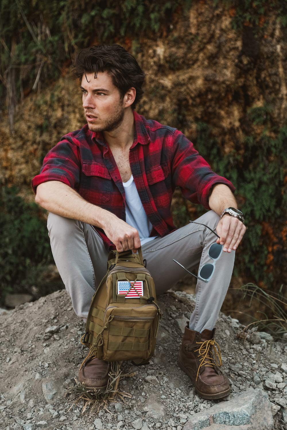 Tactical Military Sling Backpack - MOLLE Outdoor Shoulder Bag with Adjustable Strap for Hiking, Camping & Travel - Durable Black Python Design for Men & Women