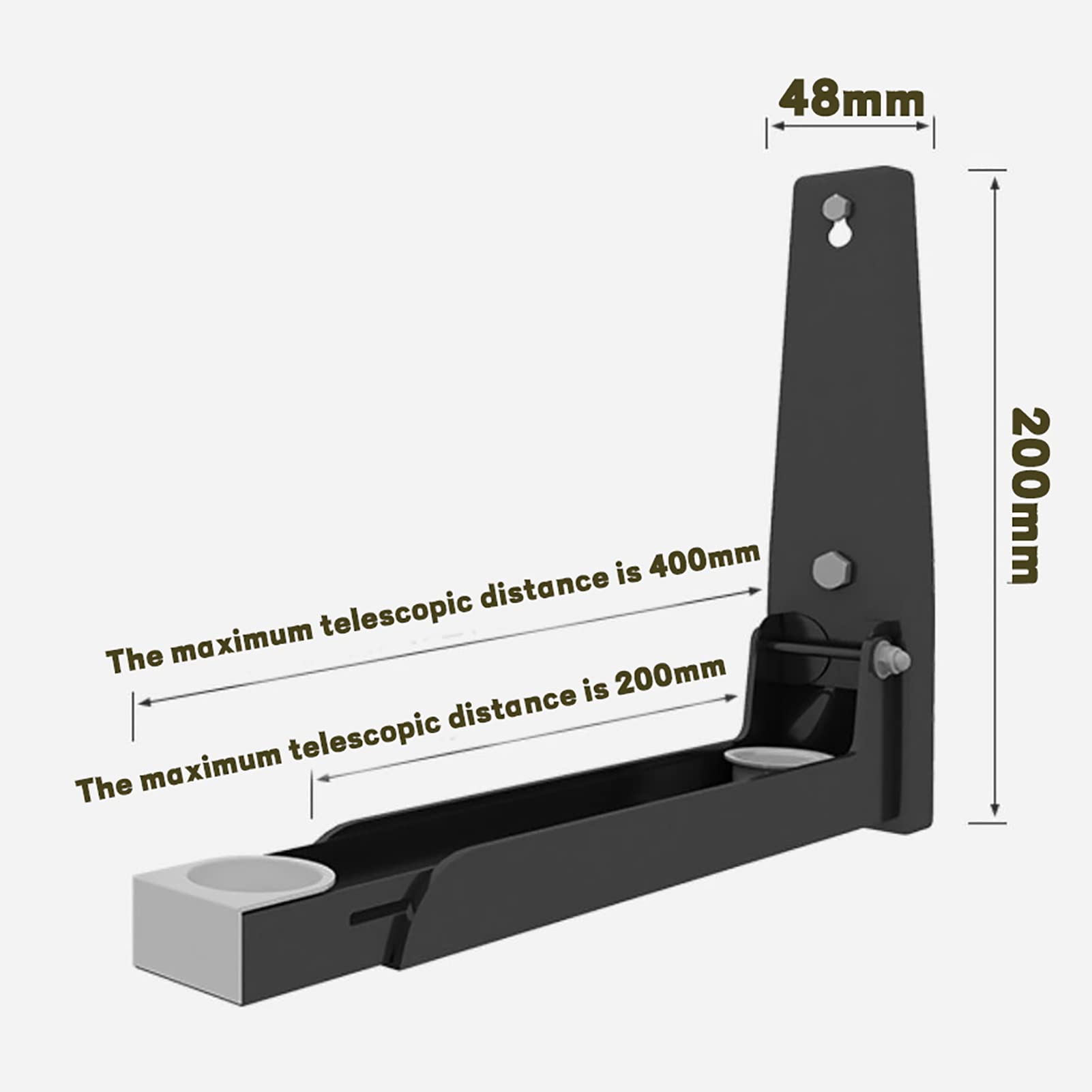 304 Stainless Steel Universal Microwave Wall Mount Brackets - Adjustable Telescopic Shelf for Microwave Oven - Heavy Duty Folding Kitchen Rack - Space Saving Solution for Small Kitchens & Apartments (Black)