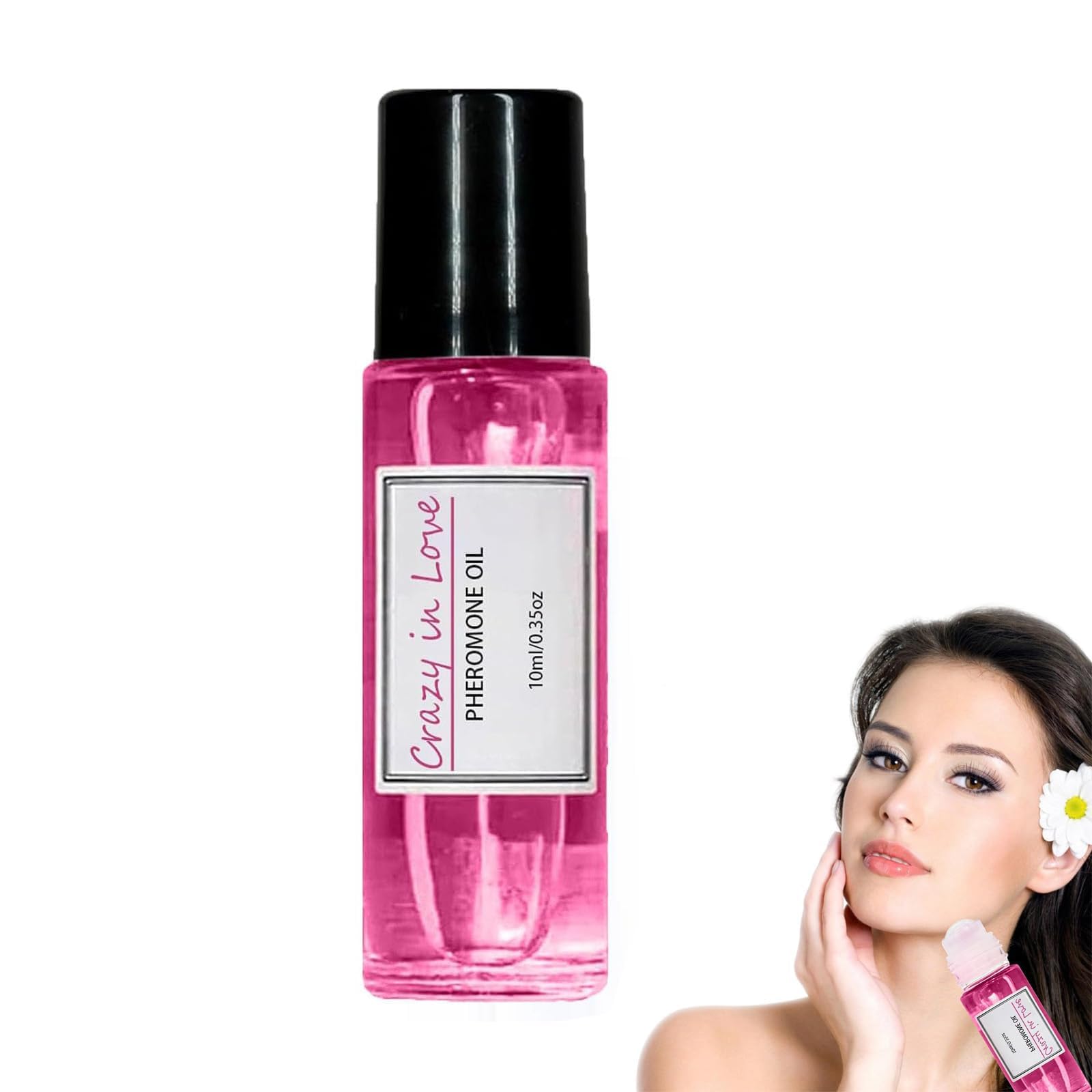 Crazy in Love Pheromone Roll-On Perfume Oil for Women - Long Lasting Fragrance, Portable Essential Oil for Date Night, Romantic Evening & Confidence Boost