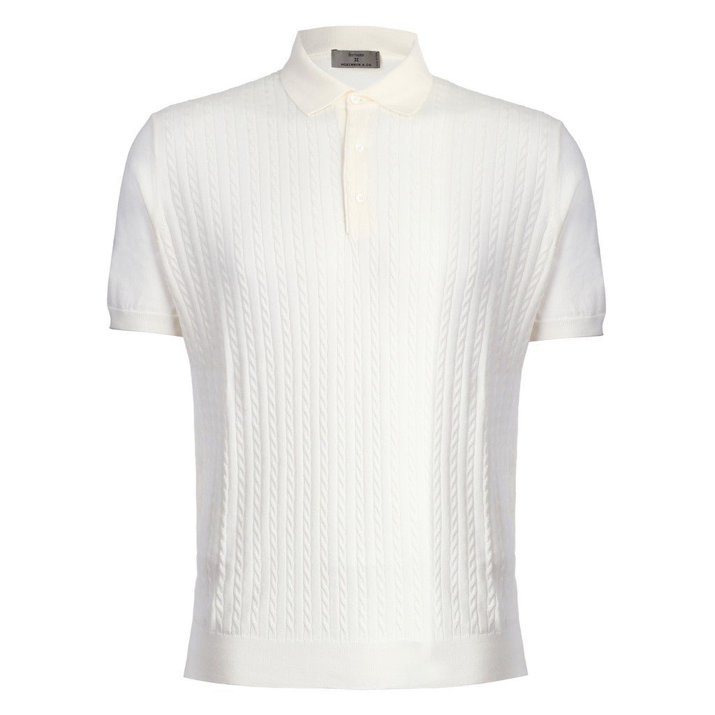 McKINNON & CO X FERRANTE Men's Classic Button-Down Polo Shirt - White | Casual & Business Wear for Office, Golf & Summer Outings