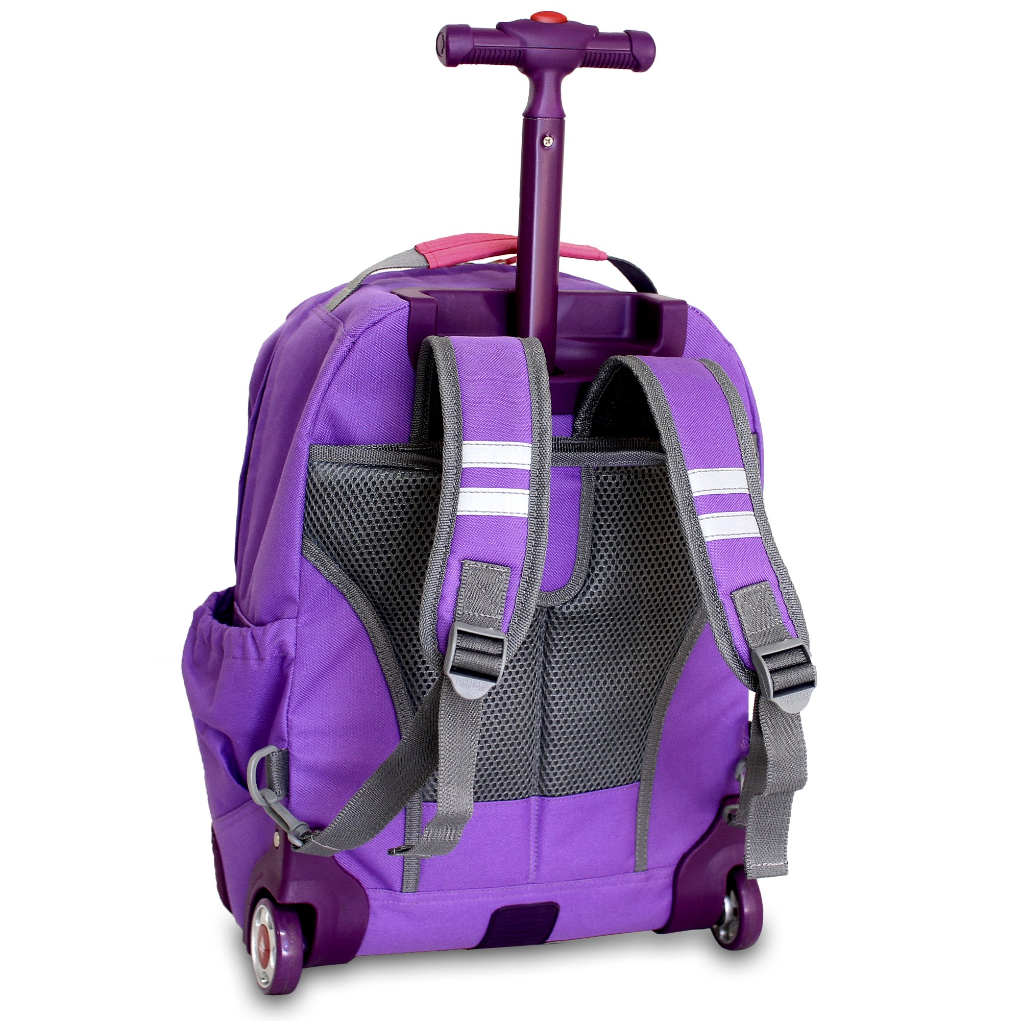 J World New York Daisy Rolling Backpack - Lightweight Wheeled School Backpack for Kids & Teens - Perfect for Travel, School, and Daily Commute