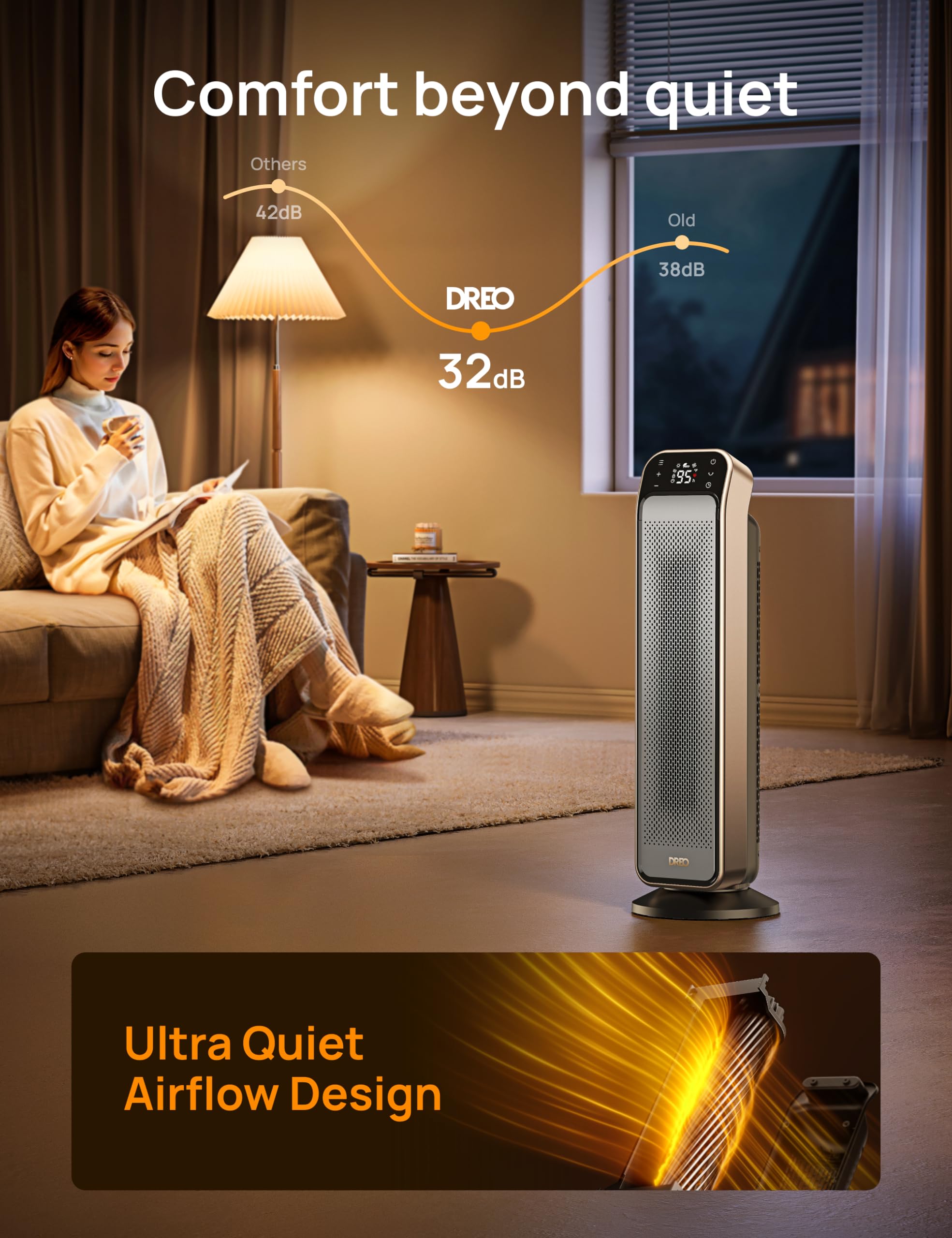 Dreo 1500W Fast Heating Portable Space Heater for Large Rooms - 25