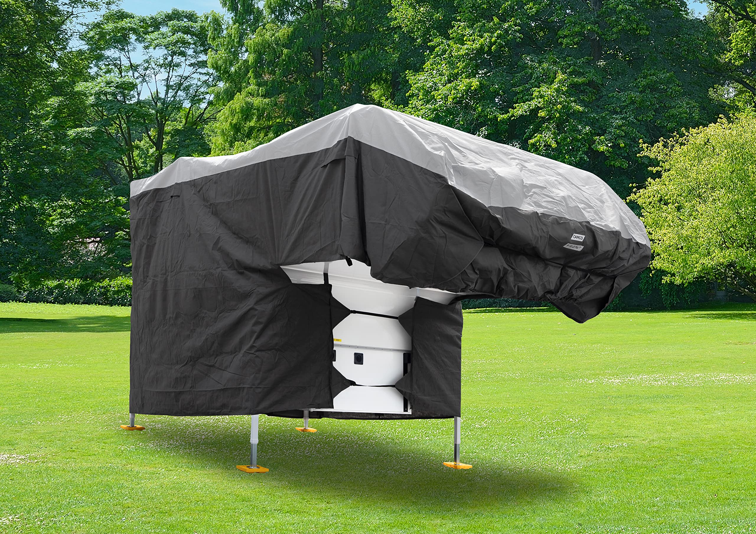 Camco ULTRAGuard Camper/RV Cover - Waterproof Polypropylene Cover for Slide-In Campers Up to 16'8