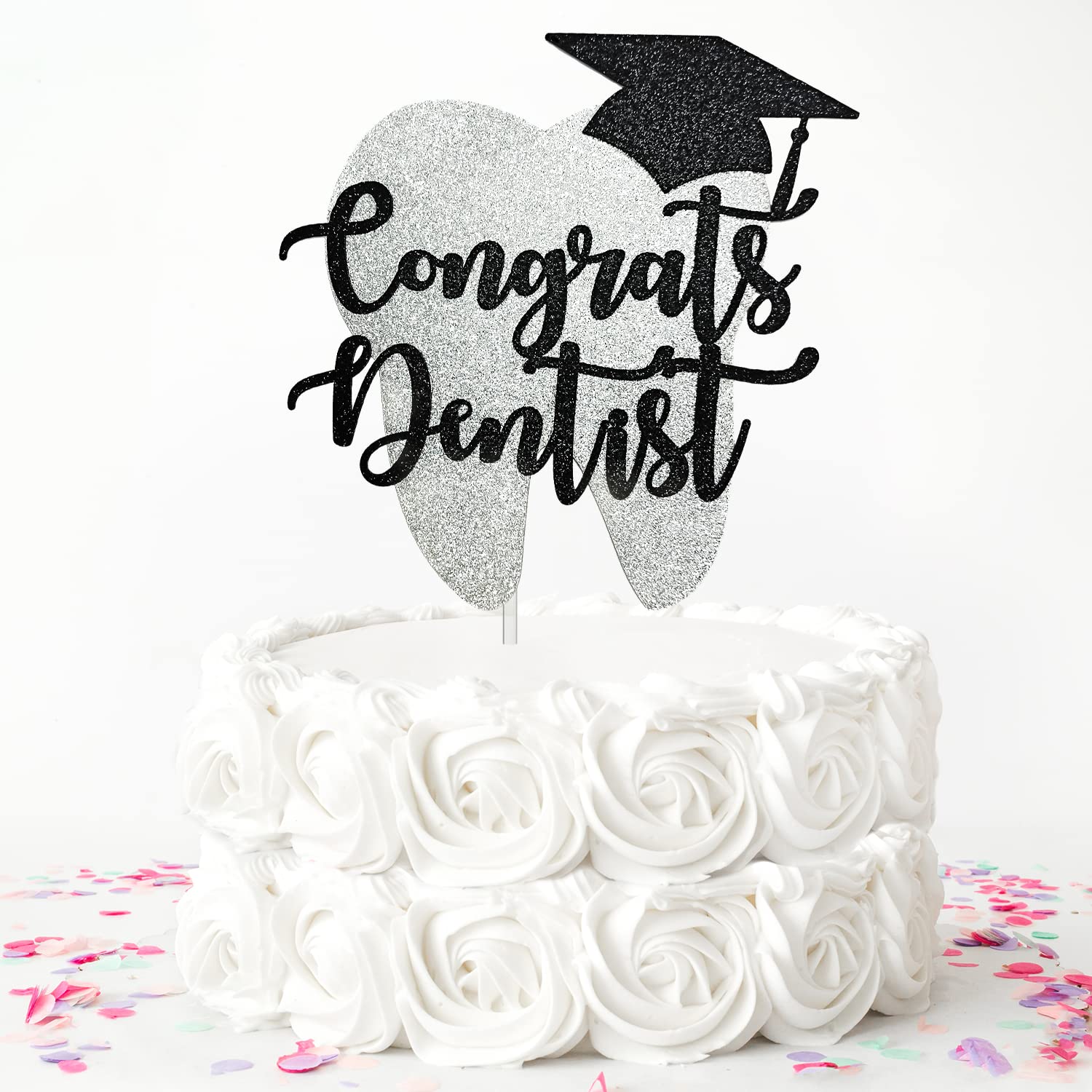 Dentist Graduation Cake Topper 2024 - Dentistry Student Cake Decorations with Tooth & Cap Design - Perfect for Dental School Graduation Parties, Ceremonies & Celebrations
