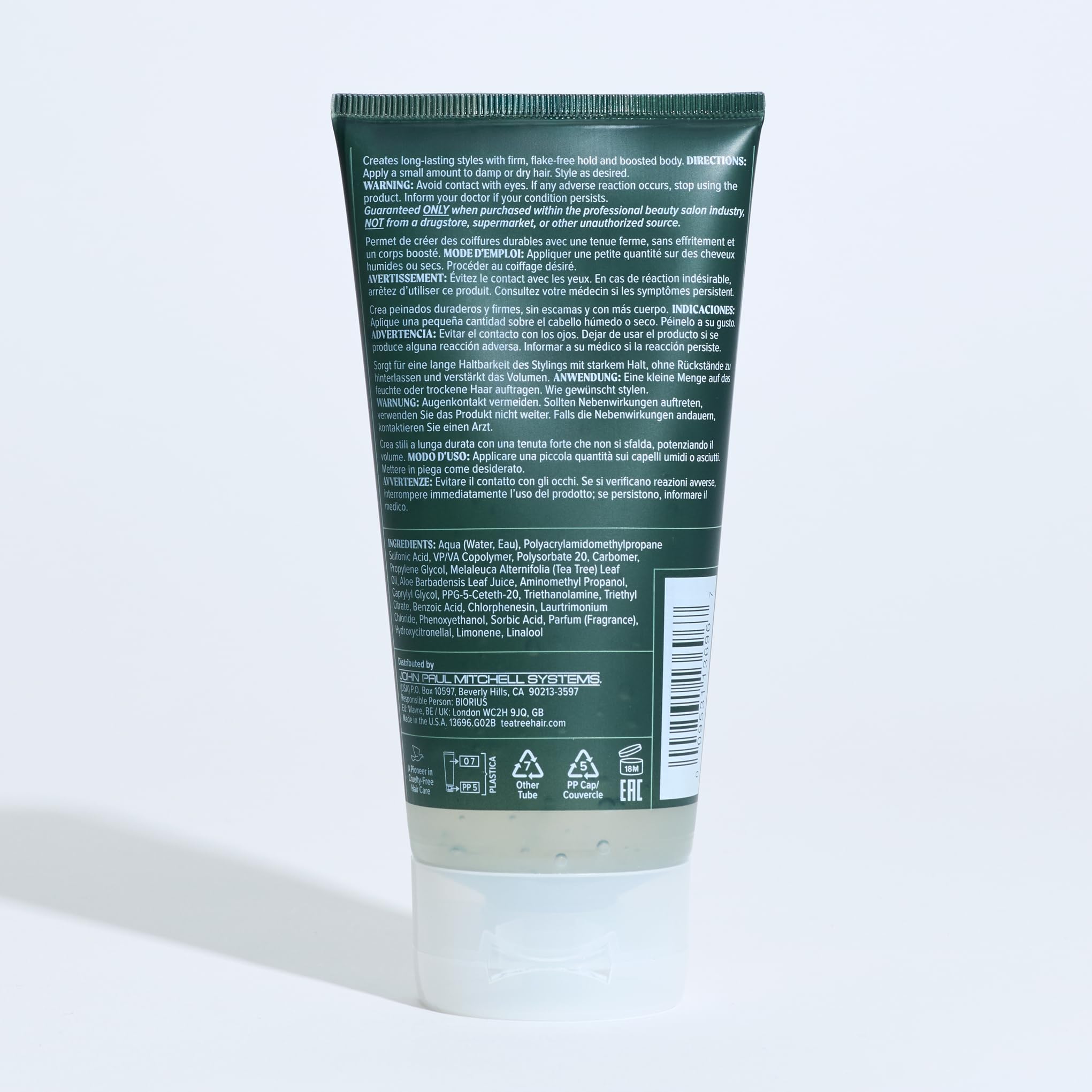 Tea Tree Firm Hold Hair Gel - Maximum Hold & High-Shine Finish for All Hair Types - Perfect for Styling, Curly Hair & Daily Use