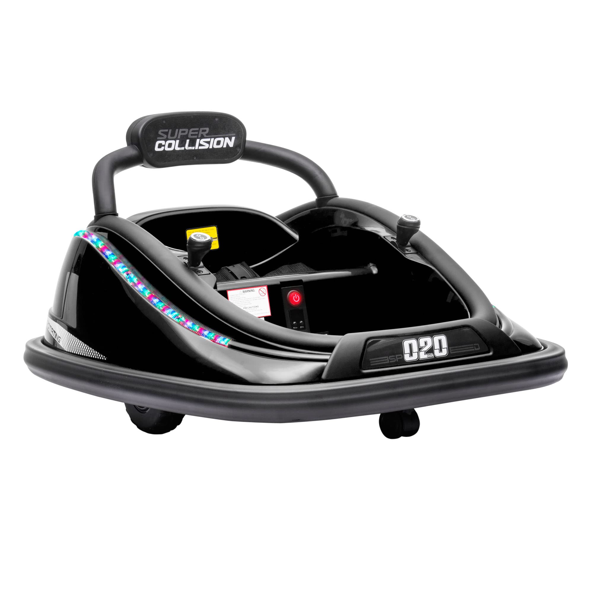 **Aosom 12V Kids Ride-On Bumper Car with Remote Control – 360° Spinning Electric Toy for Toddlers, Twin Motors, Colorful LED Lights & 3 Fun Songs – Perfect for Indoor & Outdoor Play (Black)**