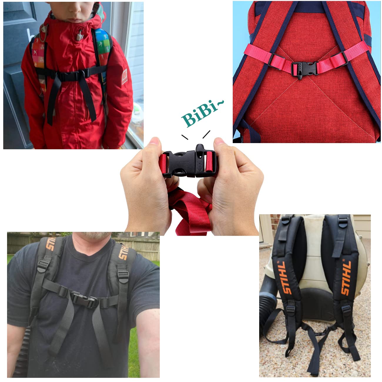 MOOCY Adjustable Chest Strap with Emergency Whistle Buckle - Universal Outdoor Backpack Sternum Strap for Hiking, Camping & Travel Accessories - Durable Hardness Strap for Fabric Backpacks