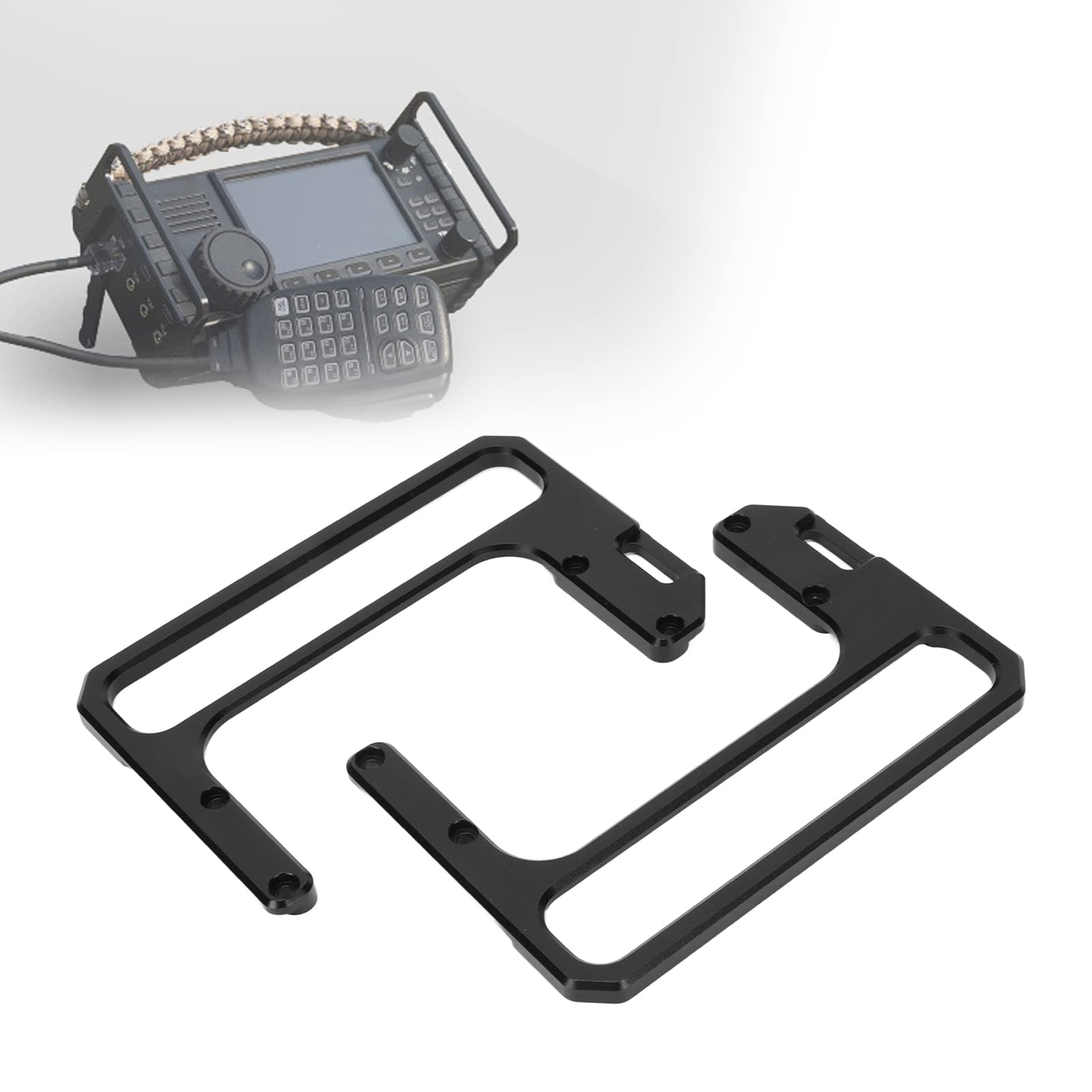 Xiegu X6100 Shortwave Radio Shield - CNC Aluminum Alloy Side Handle & Bracket Stand for Ham Radio | Portable Mounting Solution for Field Operations & Emergency Communications